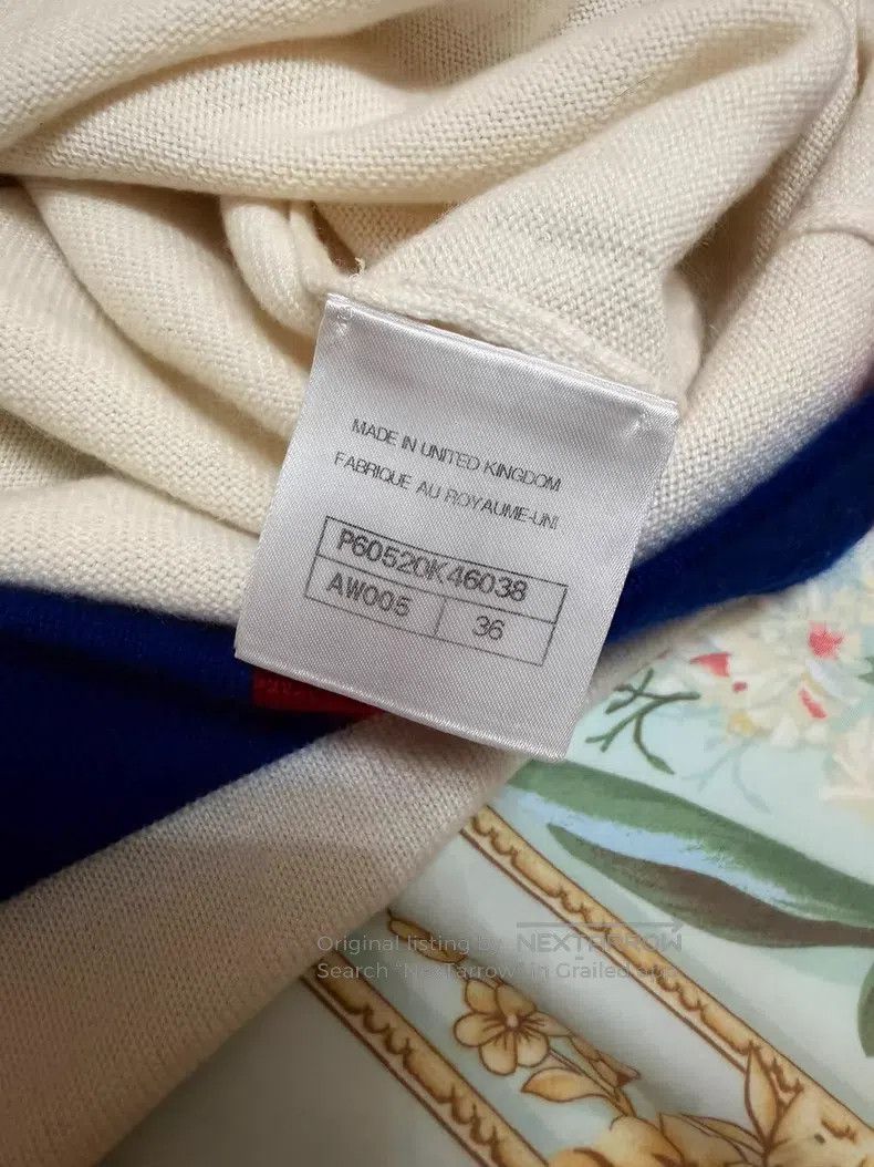 Chanel Chanel Blue and red-rimmed short-sleeved cashmere short-sl Size XS / US 0-2 / IT 36-38 - 4 Thumbnail