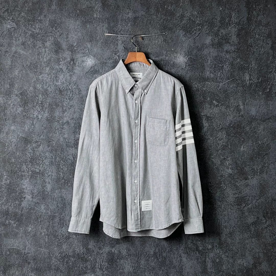 Thom Browne Thom Browne Casual Cotton Brown Shirt l Men Size US L / EU 52-54 / 3 - 1 Thumbnail