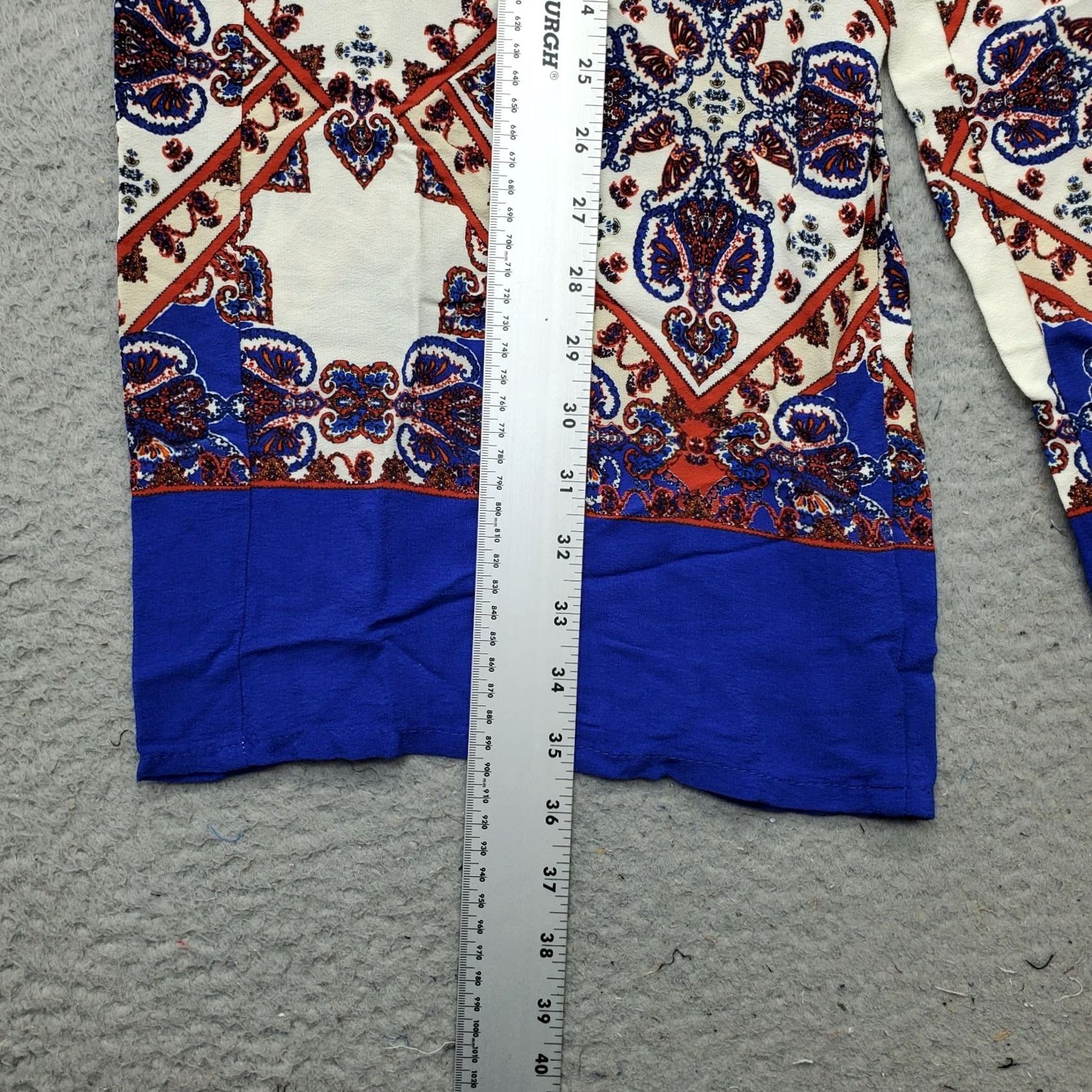 Zara Zara Womens XS Multi Geometric Palazzo Pants Elastic Waistband Pull On Geometric Pattern Wide-Leg Pants, Casual Size 26" / US 2 / IT 38 - 3 Thumbnail