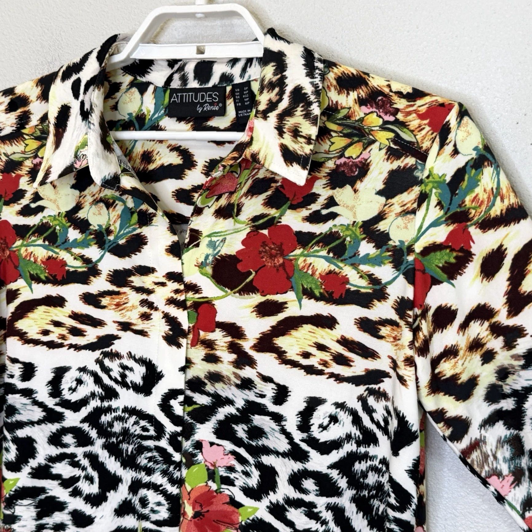 Vintage VINTAGE Attitudes by Renee Como Jersey Tunic Top Small Petite Mixed Print 3/4 Sleeve Size S / US 4 / IT 40 - 2 Thumbnail