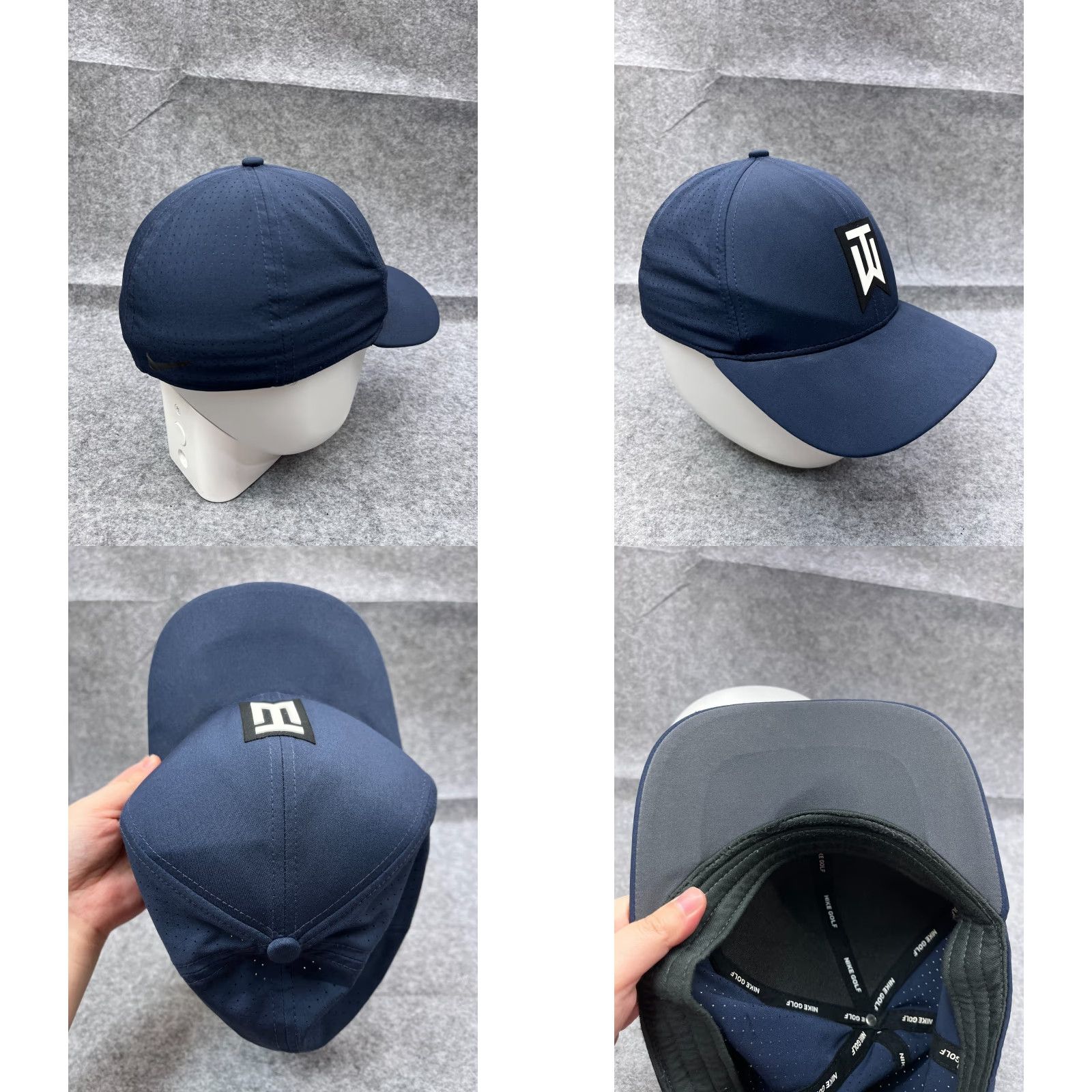 Nike Nike Tiger Woods Hat Cap Fitted Adult Large Blue Polyester Blend Tri Mountain Golf Hat Mens L Blue Nike Golf Hat Size ONE SIZE - 8 Thumbnail