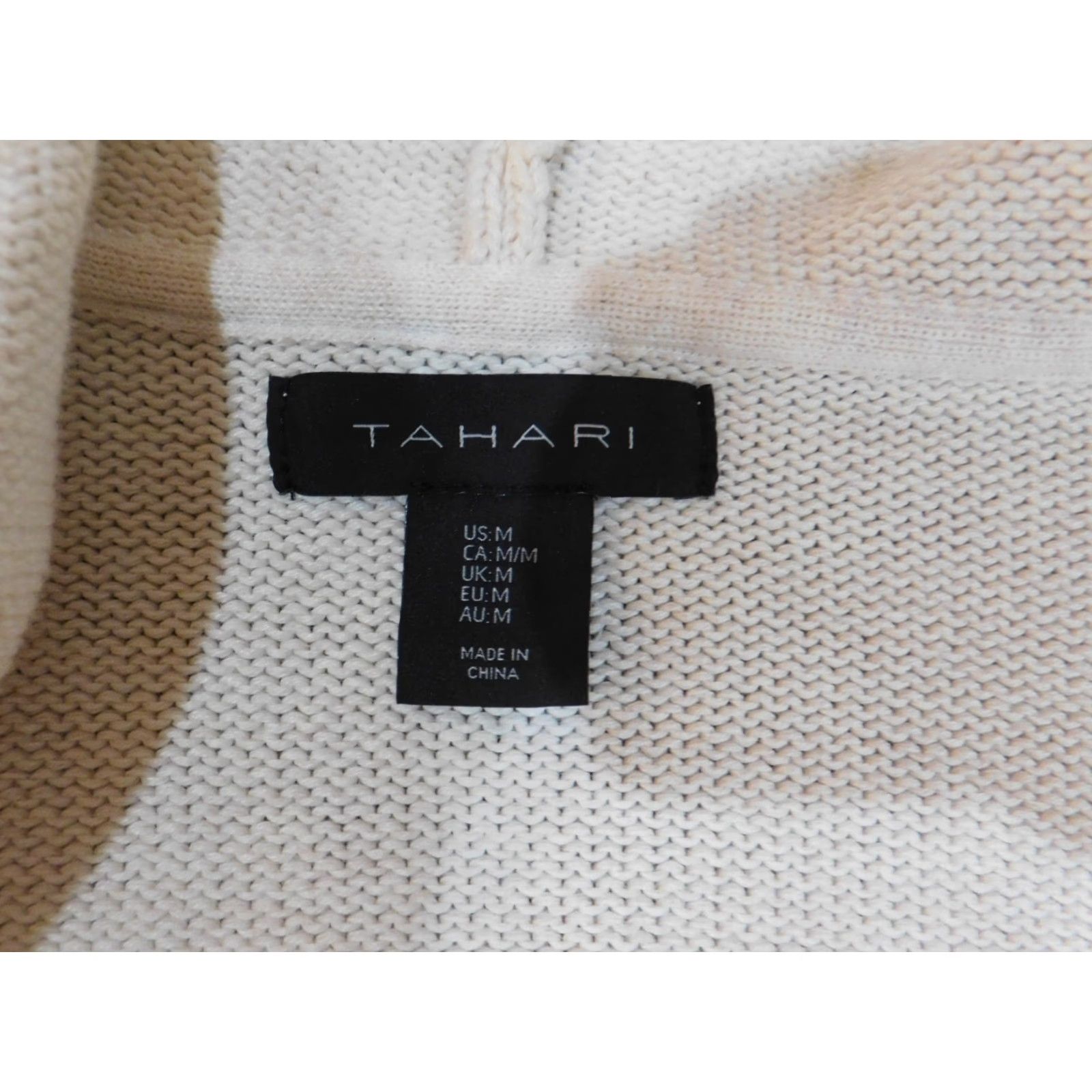 Vintage Tahari Sweater Cardigan M Orange Women Striped Pockets Knit Chunky-Knit Crew Neck Long Sleeve Pullover Regular Size M / US 6-8 / IT 42-44 - 7 Thumbnail