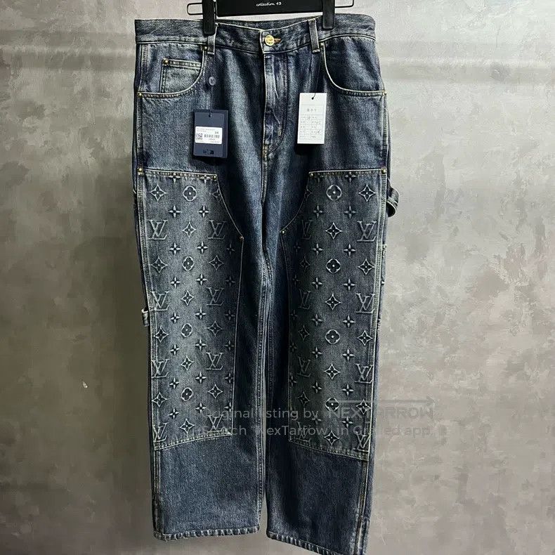 Louis Vuitton Louis Vuitton Jet Blue Logo Embossed Loose Straight Leg Wo Size US 34 / EU 50 - 1 Thumbnail