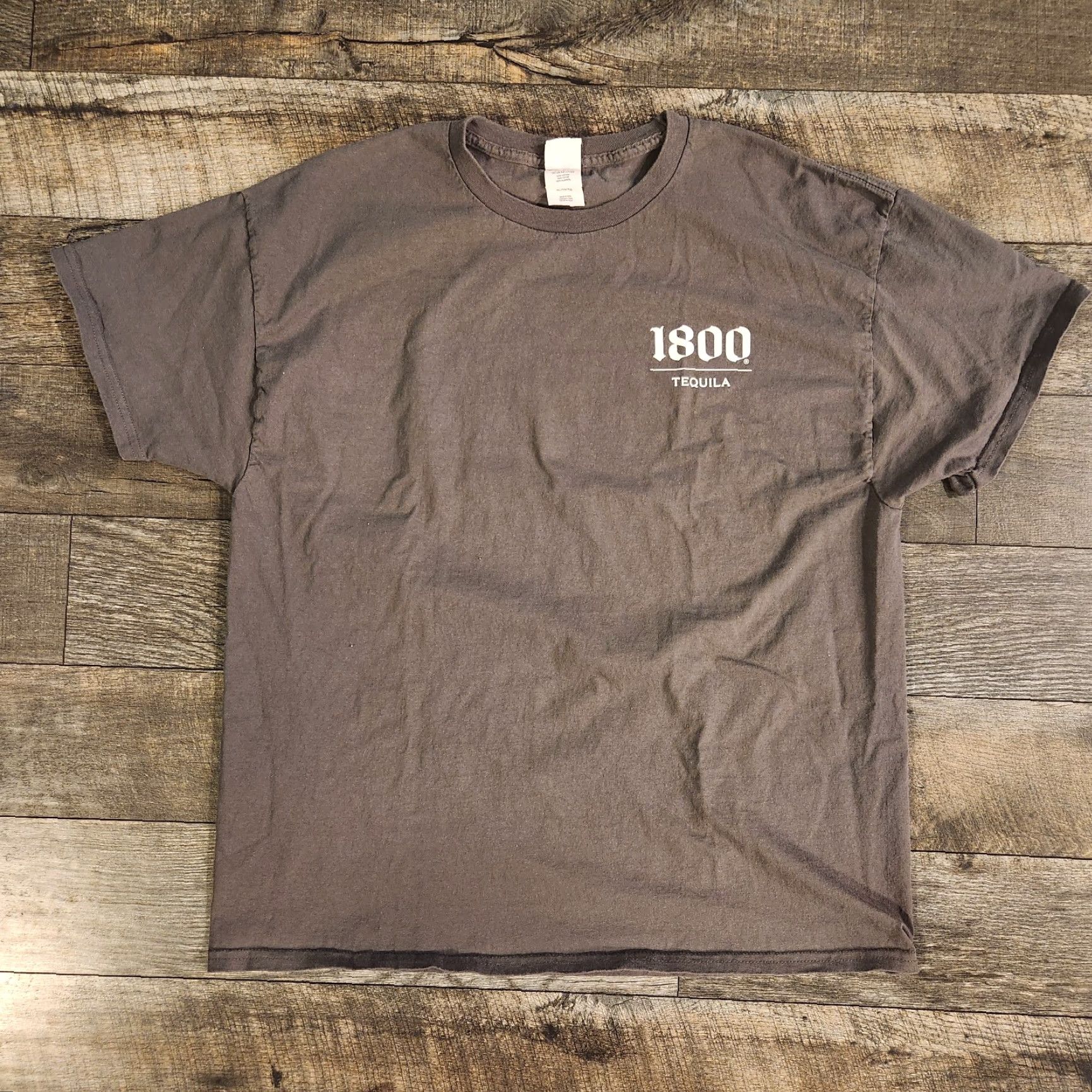 Hanes 1800 Tequila T Shirt Tee Mens XL Gray Double Sided Liquor Bar Mexico Mens XL Gray Tequila Theme Graphic Print Crew Neck Short Sleeve Hanes Shirt Size US XL / EU 56 / 4 - 3 Thumbnail