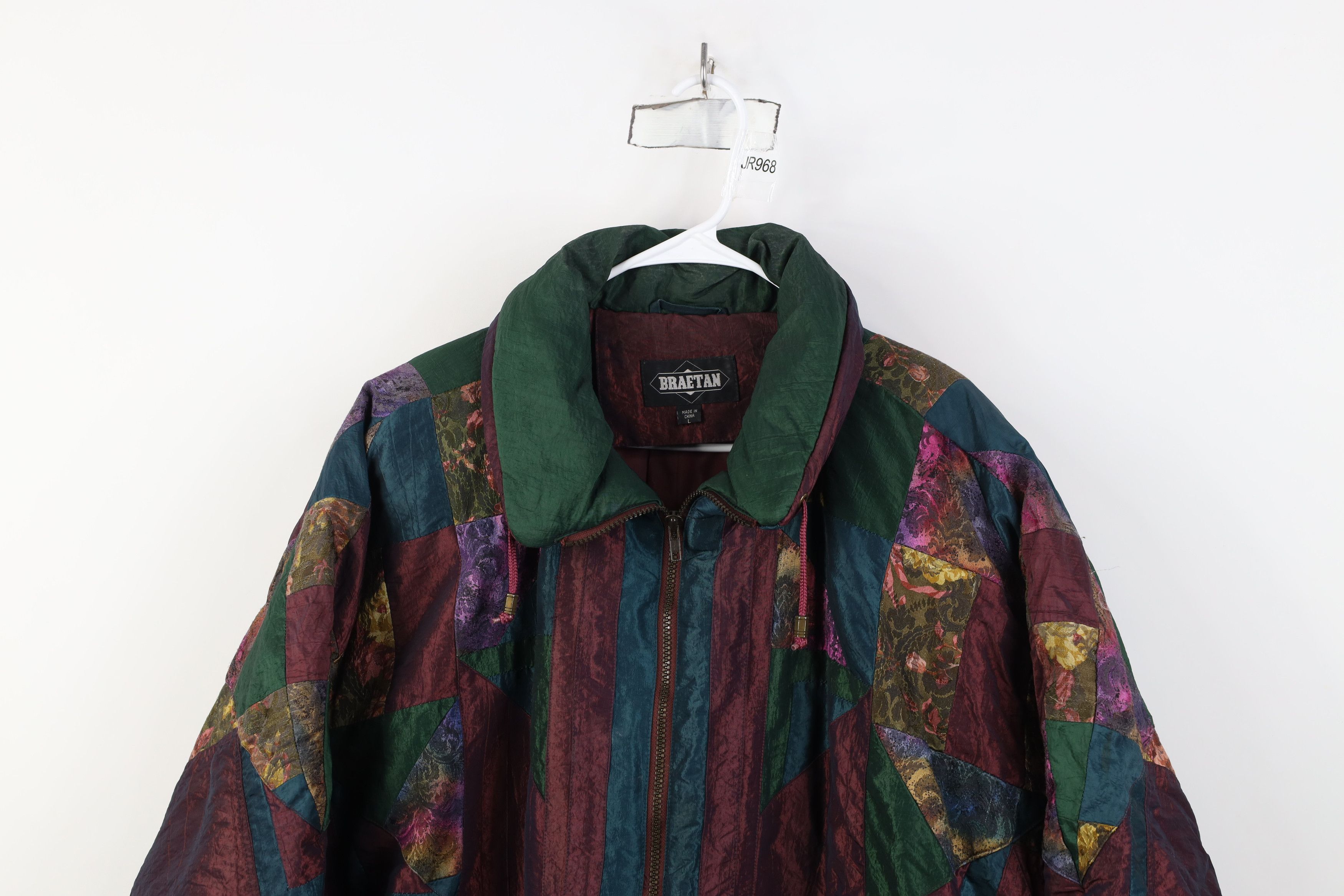 Vintage Vintage 90s Streetwear Patchwork Flower Bomber Jacket Size L / US 10 / IT 46 - 2 Thumbnail