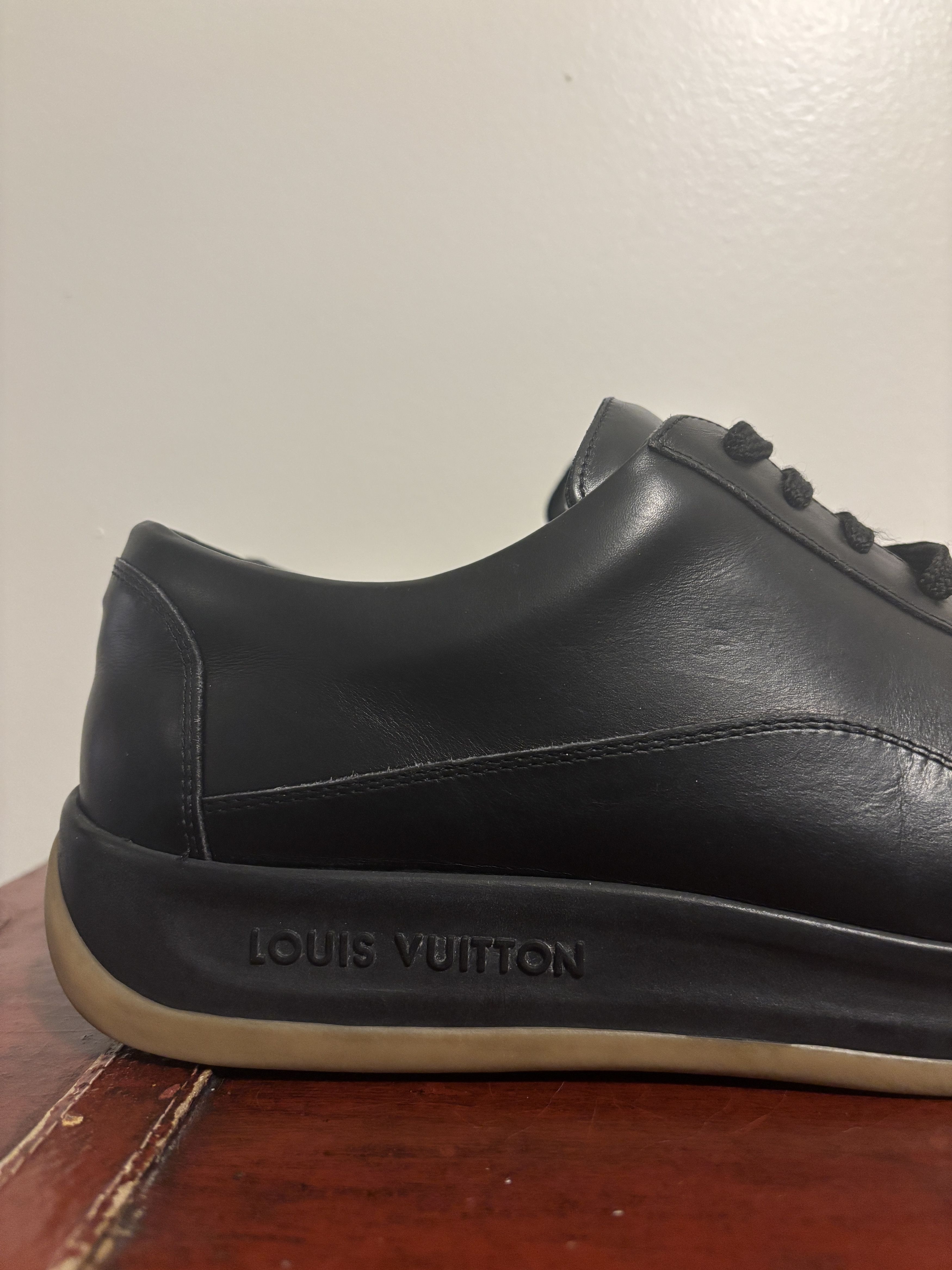 Louis Vuitton RARE 2003 Vintage LV Sports Black Leather Sneaker Size US 10.5 / EU 43-44 - 3 Thumbnail