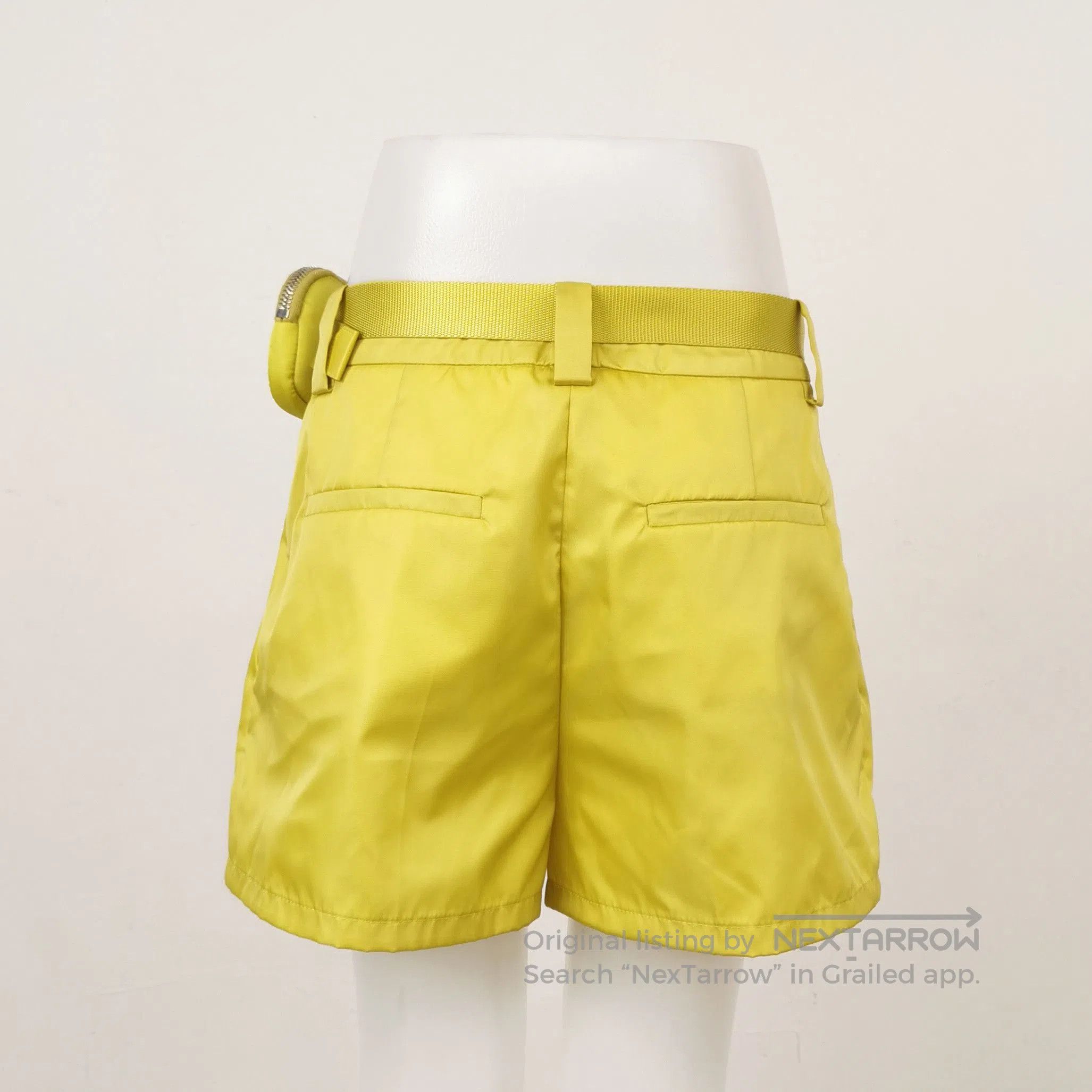Prada Prada Yellow Belted Shorts Size 4. Size 39" - 2 Thumbnail