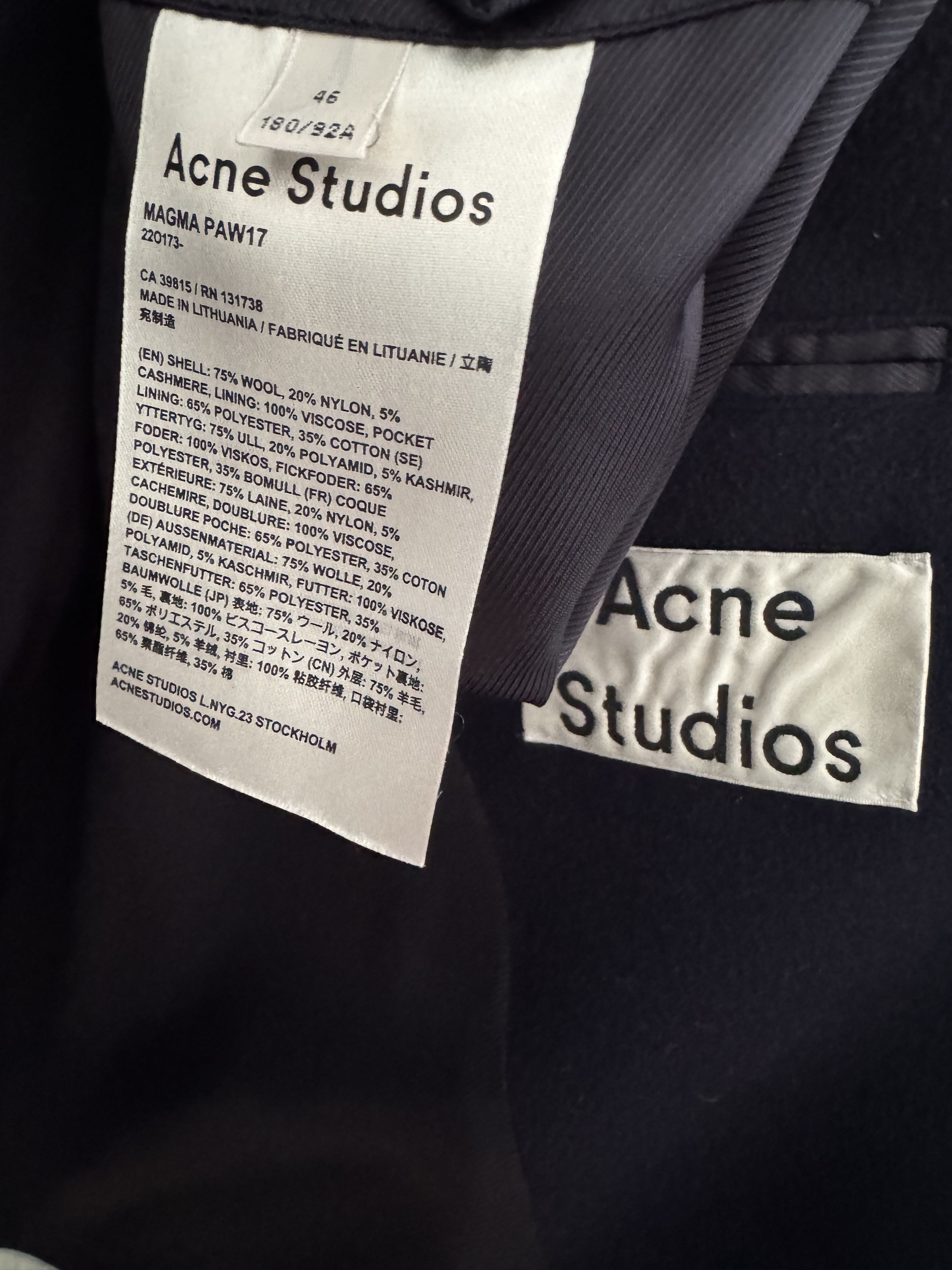 Acne Studios Acne Studios Magma Coat Size US S / EU 44-46 / 1 - 3 Thumbnail