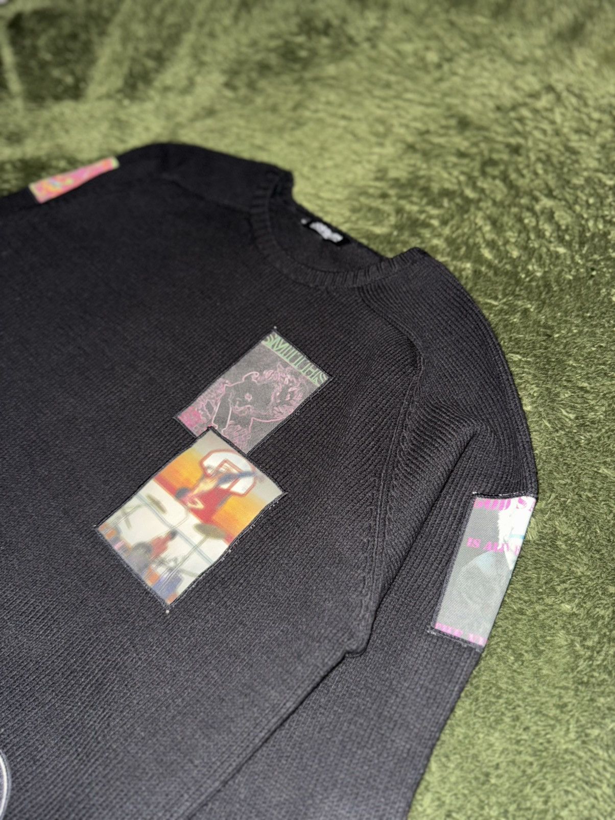 Japanese Brand [2] JOEGUSH Patch Single Pullover Knit (Black) Size US XL / EU 56 / 4 - 2 Thumbnail