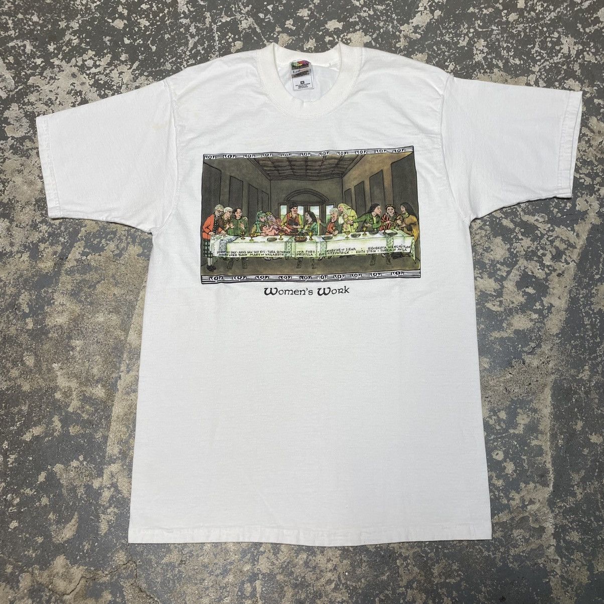 Vintage Women’s Work Last Supper Activist Parody 90s Tshirt