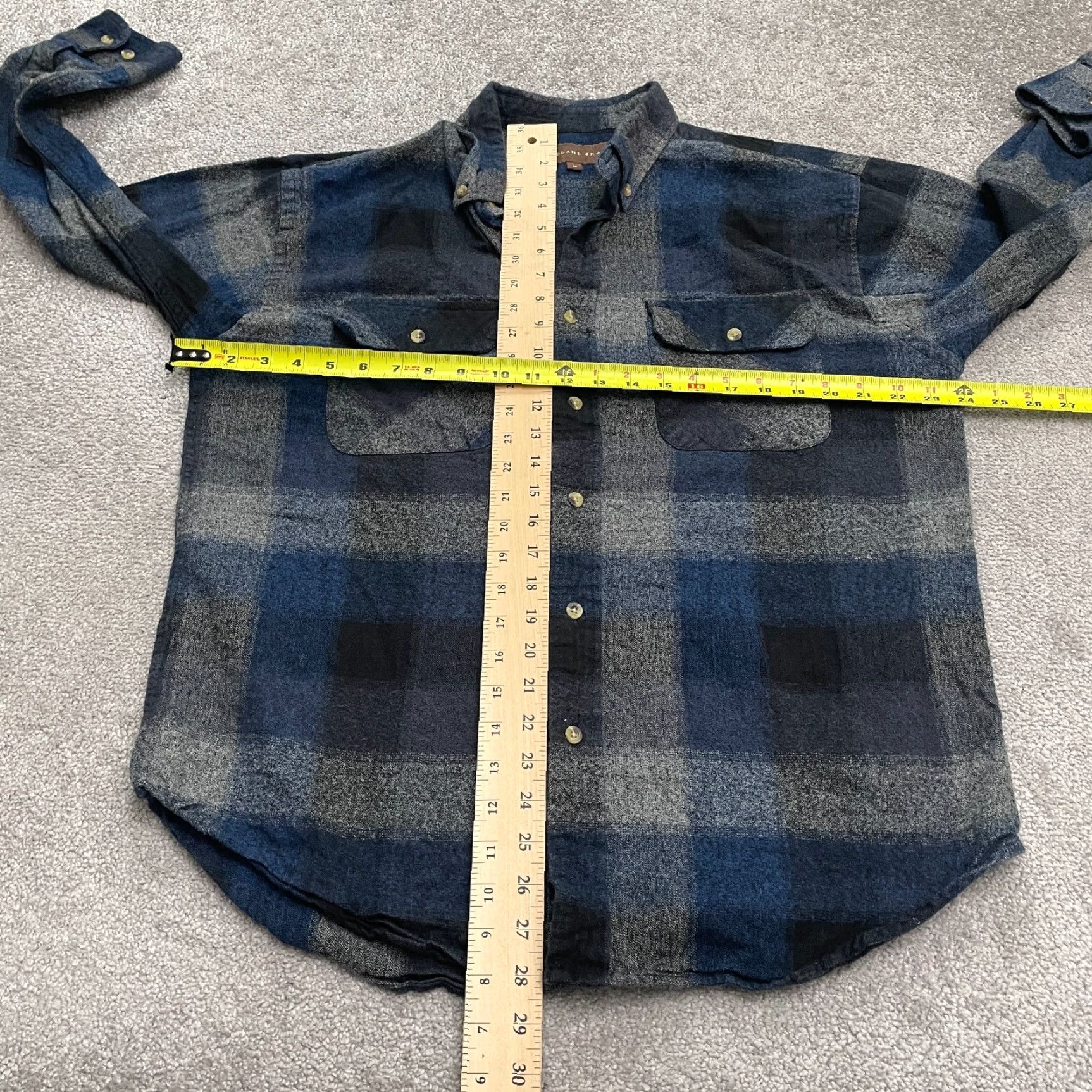 Vintage Goodland Trail Flannel Shirt Mens Large Blue Gray Plaid Cotton Outdoor Button-Up Size US L / EU 52-54 / 3 - 7 Thumbnail