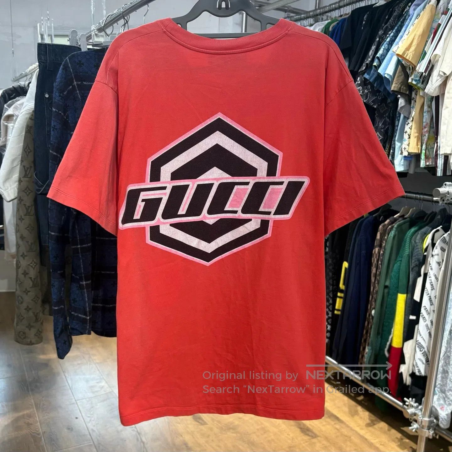 Gucci Guicci Orange letter-print round-neck short-sleeved T-shir Size US L / EU 52-54 / 3 - 2 Thumbnail
