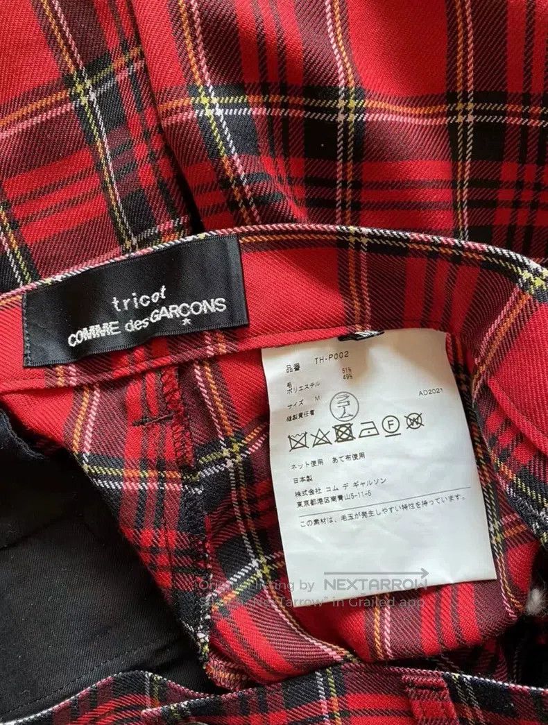 Comme des Garcons Comme Des Garcons size M Red and black checkered wool pant Size 23" - 3 Thumbnail