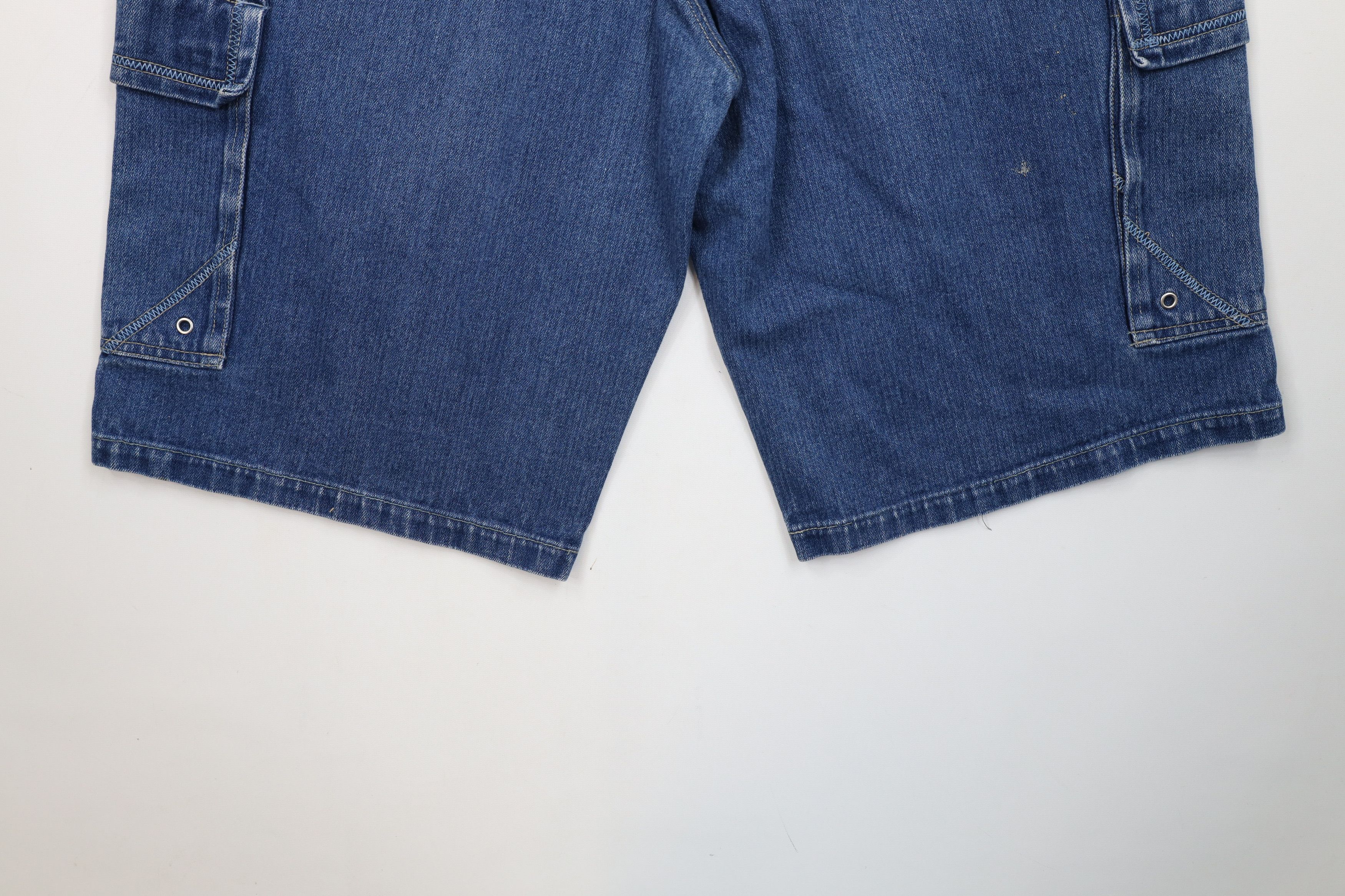 Vintage Vintage 90s Y2K Streetwear Baggy Hip Hop Denim Cargo Shorts Size US 40 / EU 56 - 13 Thumbnail