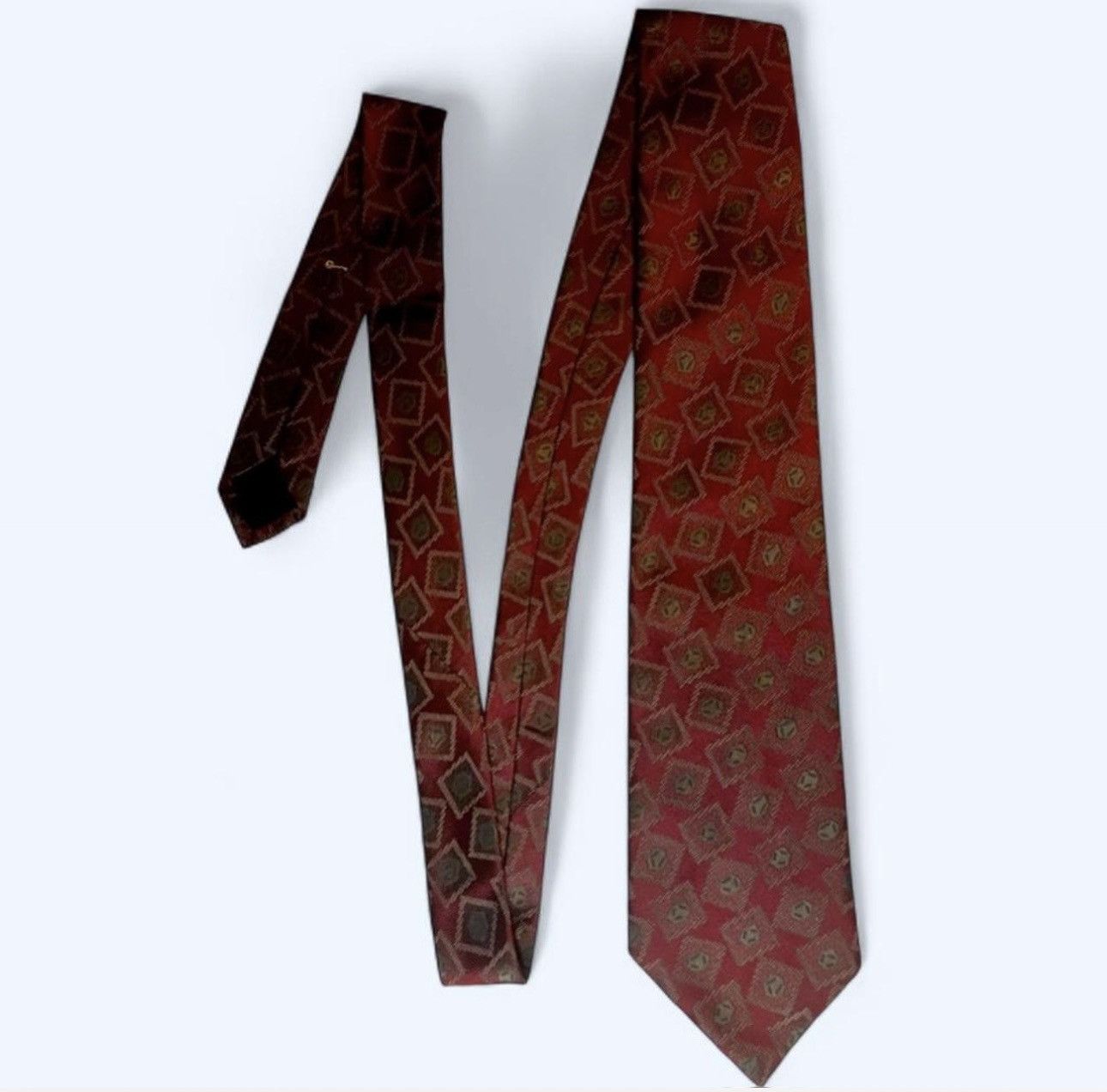 Other Vintage FR Ferrell Reed 100% Silk Tie Wine red 4" x 57" Size ONE SIZE - 2 Thumbnail