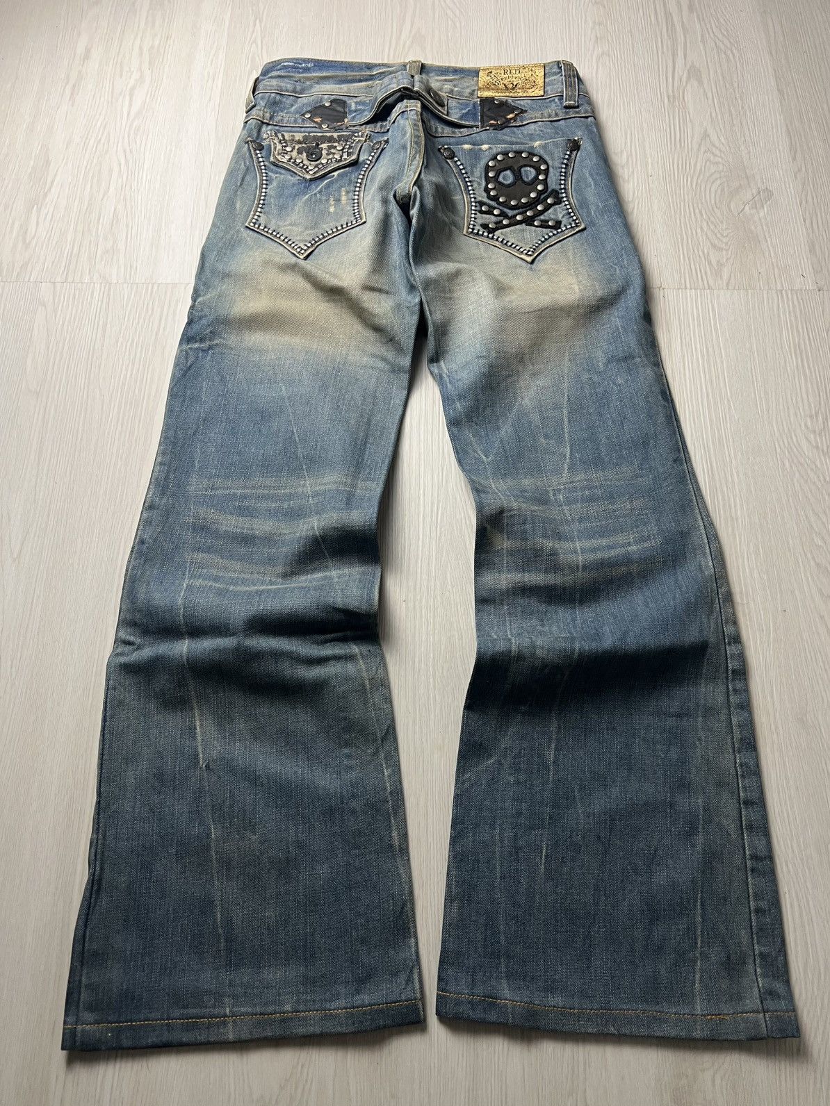 Red Pepper Low Rise Studded Flared Jeans