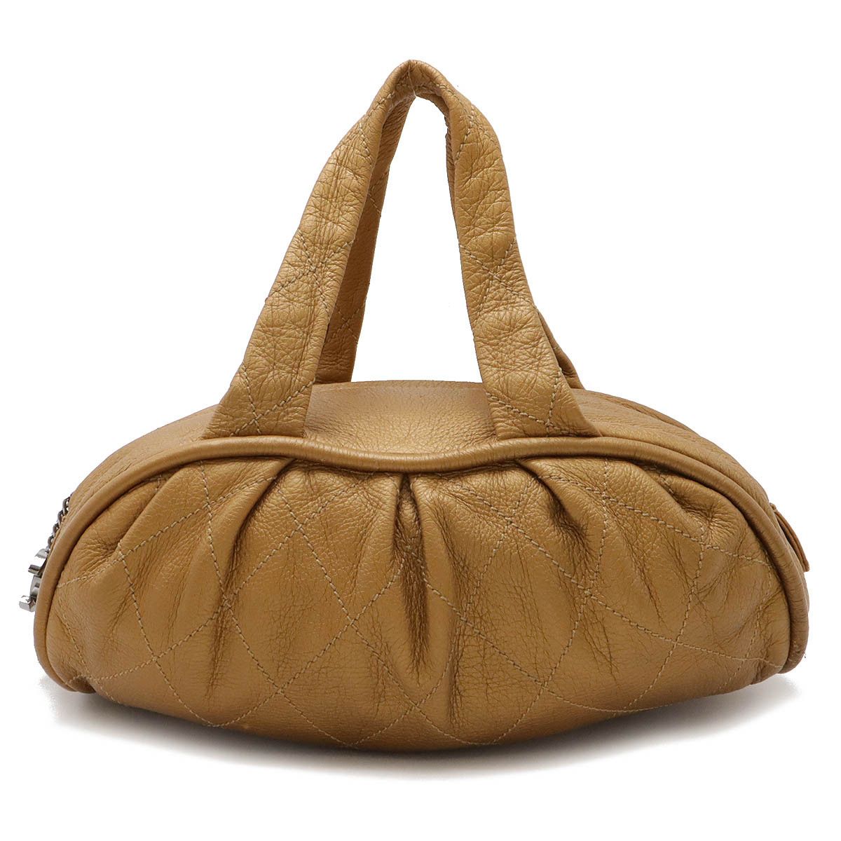 Chanel Chanel Wild Stitch Leather Mini Boston Bag Handbag Leather Handbag in Gold, Women's
