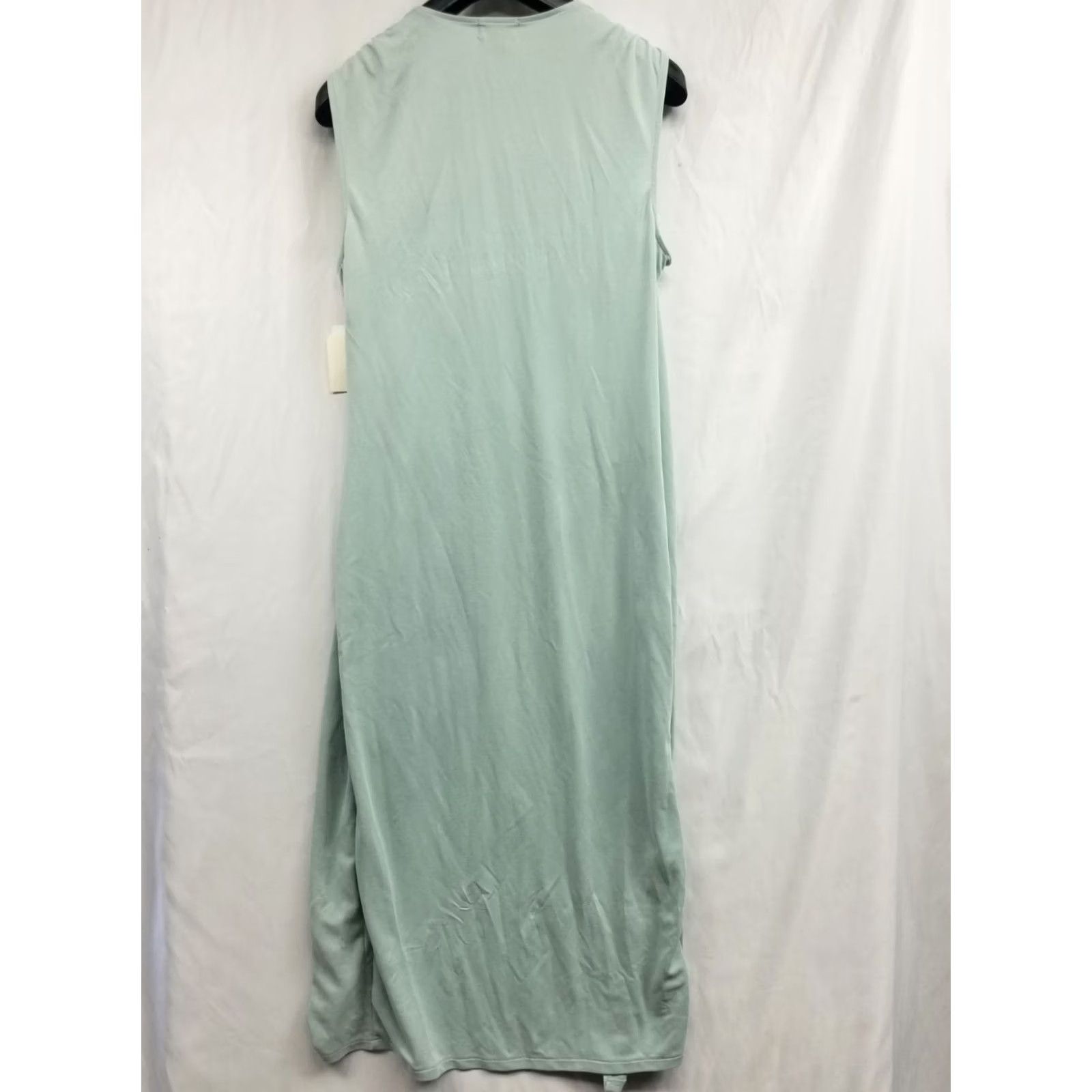 Vintage Open Edit Womens Shift Dress Green Maxi V Neck Sleeveless Casual NWT L Slit Size L / US 10 / IT 46 - 2 Thumbnail