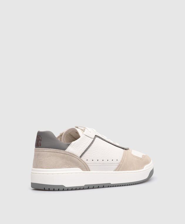 Brunello Cucinelli o1w1db10725 Leather Sneakers With Logo in White Size US 8 / EU 41 - 3 Thumbnail