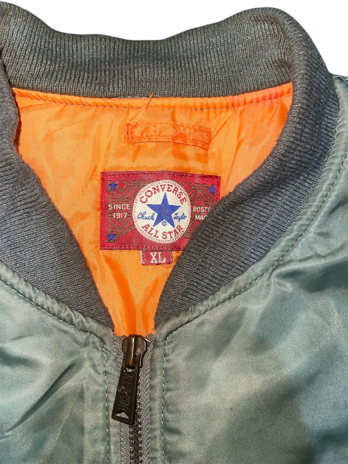 Converse VINTAGE Converse All Star MA-1 Bomber Jacket Flight Jacket Size US XL / EU 56 / 4 - 3 Thumbnail