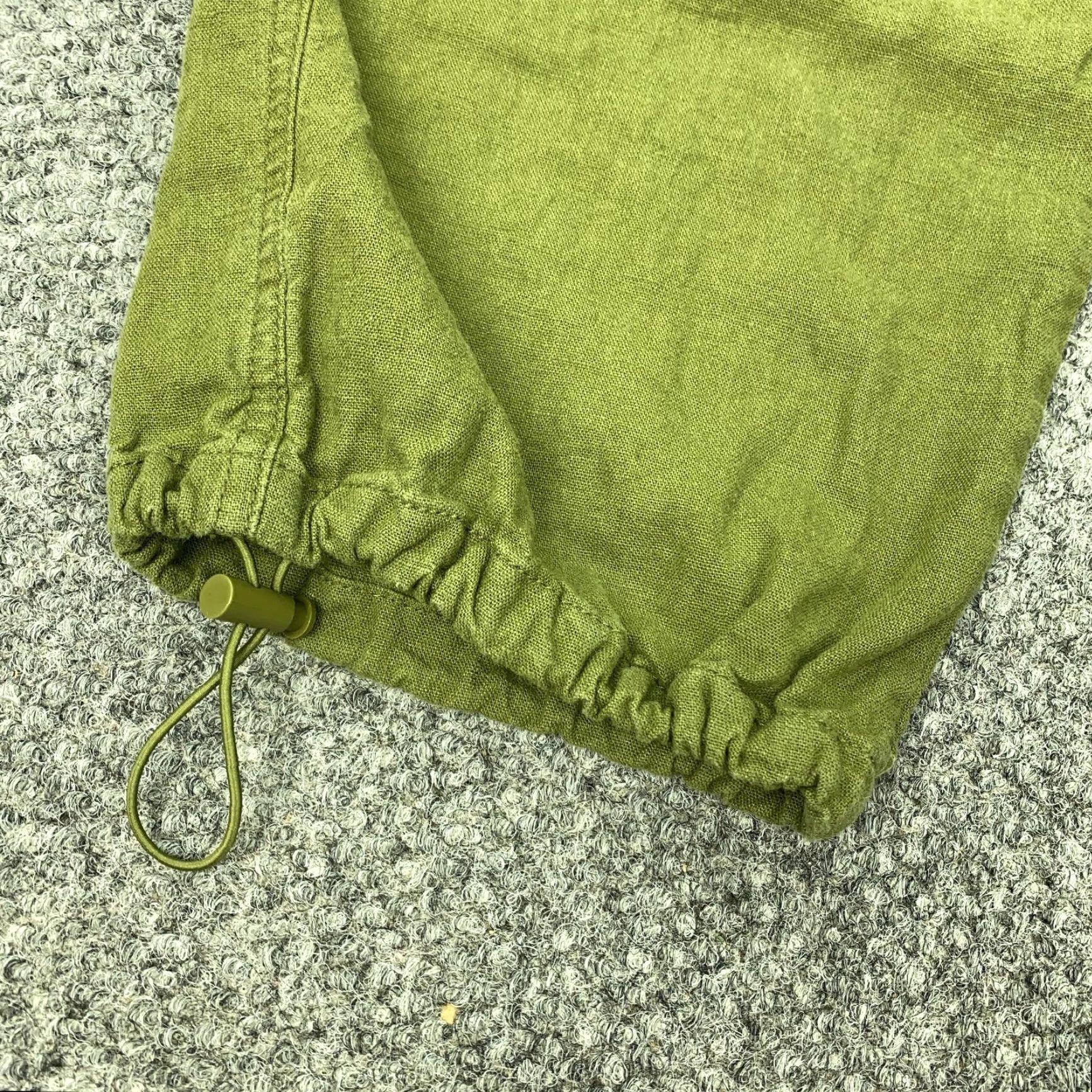 Vintage Love Tree Pants Womens Small Green Linen Blend Cargo Jogger Drawstring 27in Size 28" / US 6 / IT 42 - 5 Thumbnail
