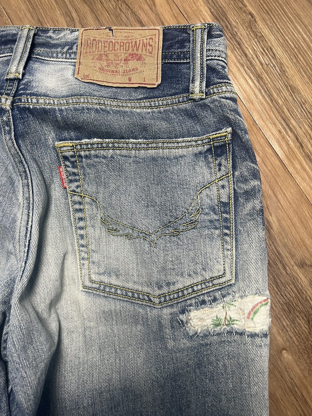 Japanese Brand Rodeo Crowns Japan Premium Distressed Denim Jeans (43) Size US 30 / EU 46 - 16 Thumbnail