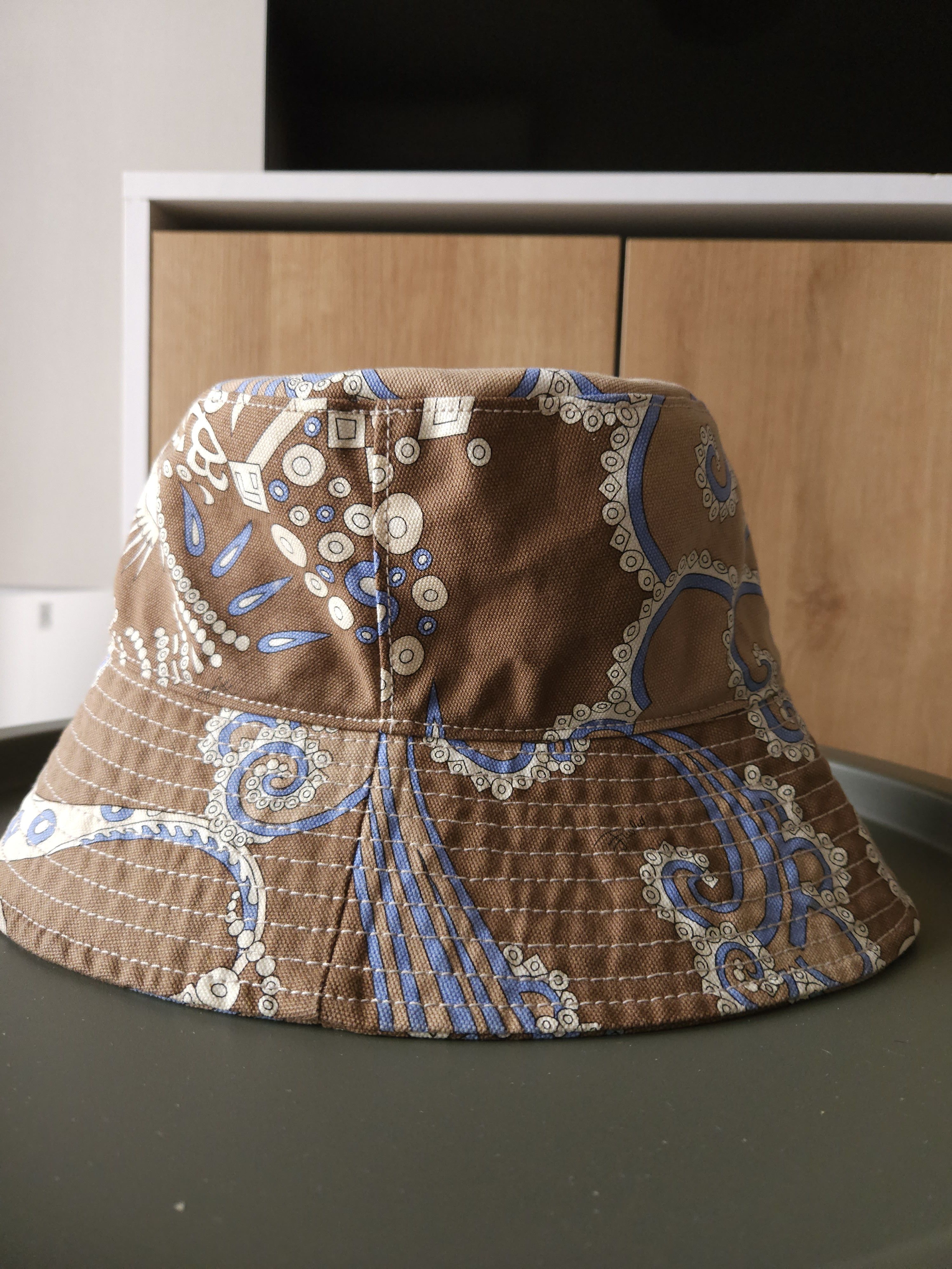 Emilio Pucci Emilio Pucci Brown Pattern Canvas Bucket Hat Size ONE SIZE - 3 Thumbnail