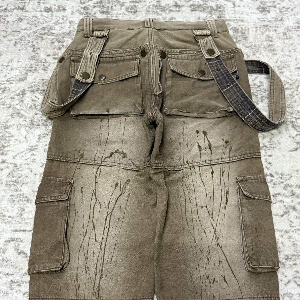 Le Grande Bleu (L.G.B.) Japanese Brand Bondage Double Waist Suspender Cargo Pants Size US 29 - 8 Thumbnail