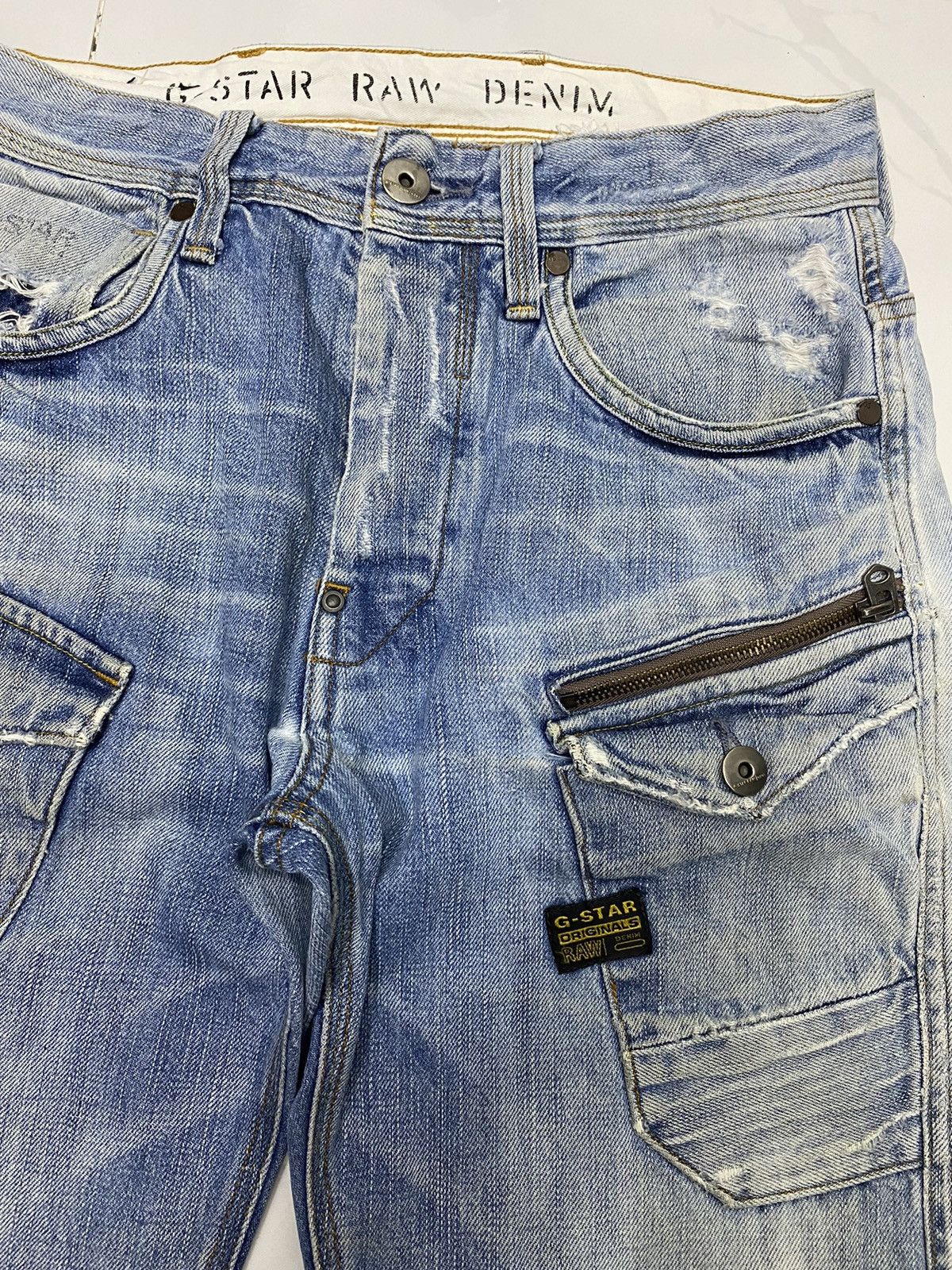 G-Star × Hysteric Glamour RARE🔥G STAR RAW DENIM MULTI POCKET DISTRESSED DENIM JEANS Size US 30 / EU 46 - 7 Thumbnail