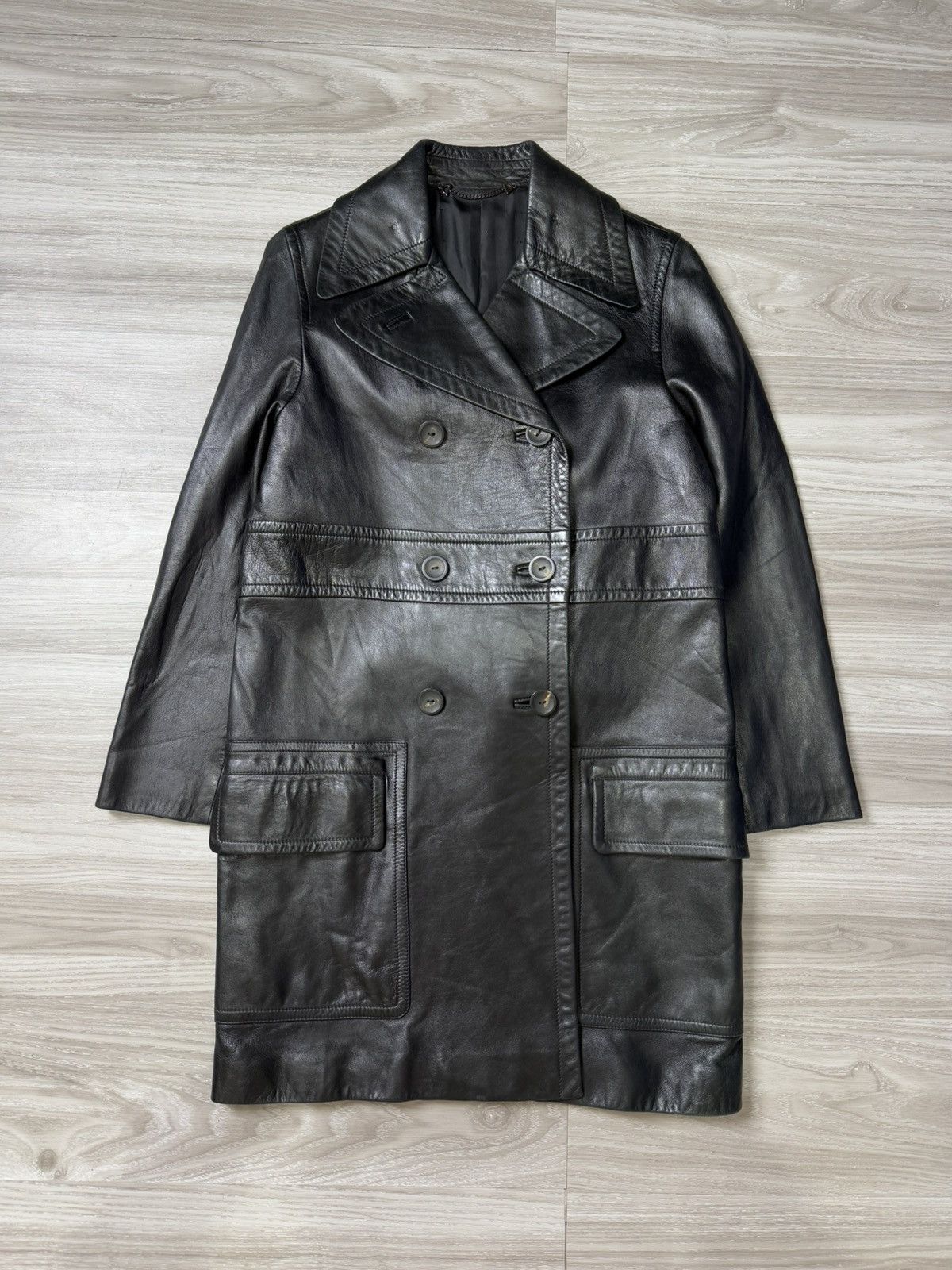 Gucci × Tom Ford Gucci - Tom Ford - Double breasted - Leather Jacket Size US S / EU 44-46 / 1 - 1 Thumbnail