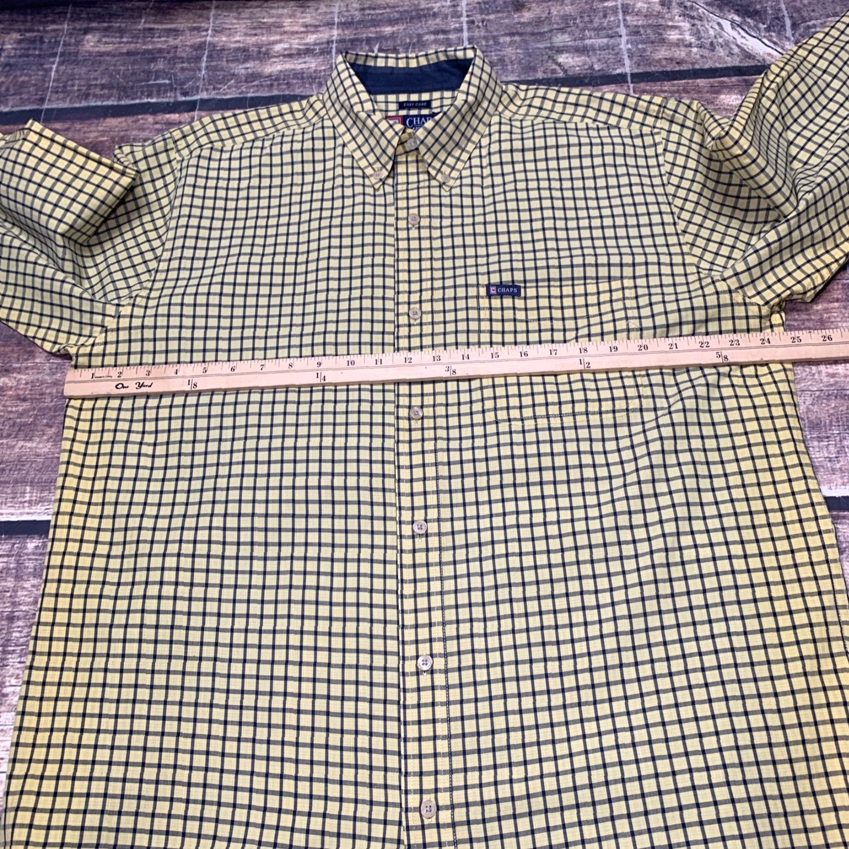 Chaps Chaps Shirt Button Down Long Sleeve Plaid Yellow Size Large Mens Size US L / EU 52-54 / 3 - 2 Thumbnail