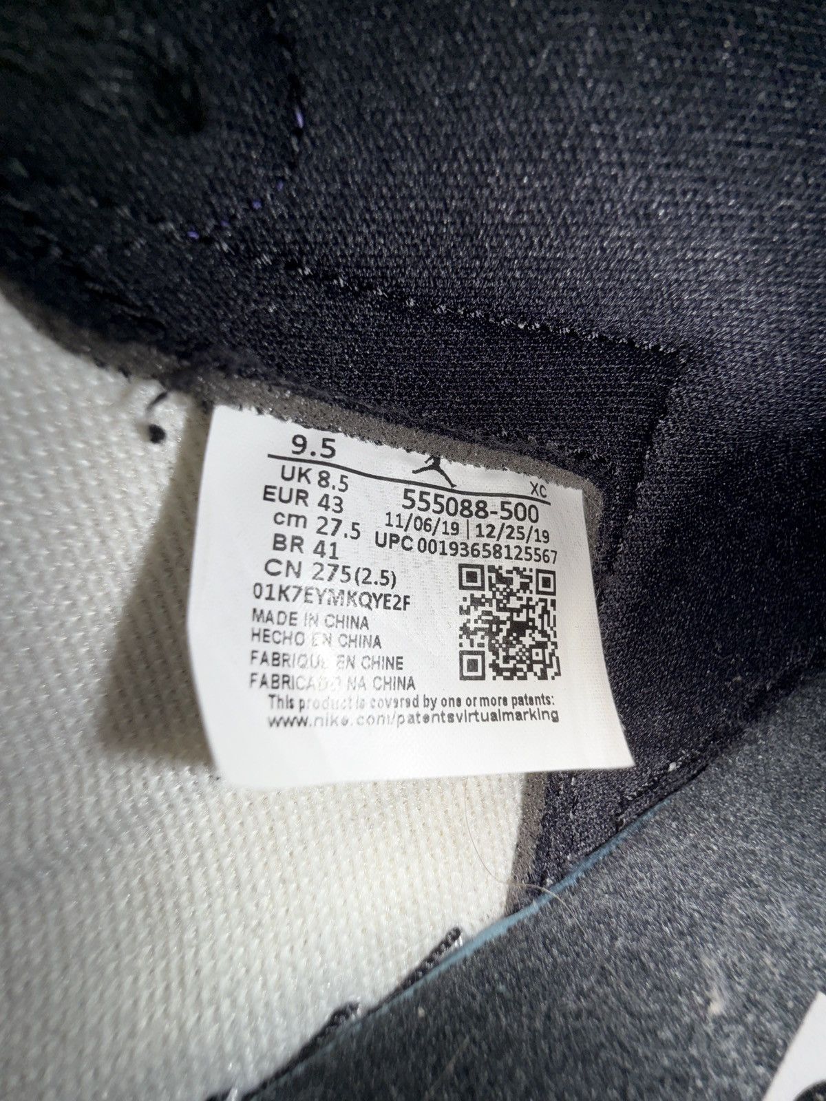 Nike Jordan 1 Retro High OG Court Purple Size US 9.5 / EU 42-43 - 9 Thumbnail
