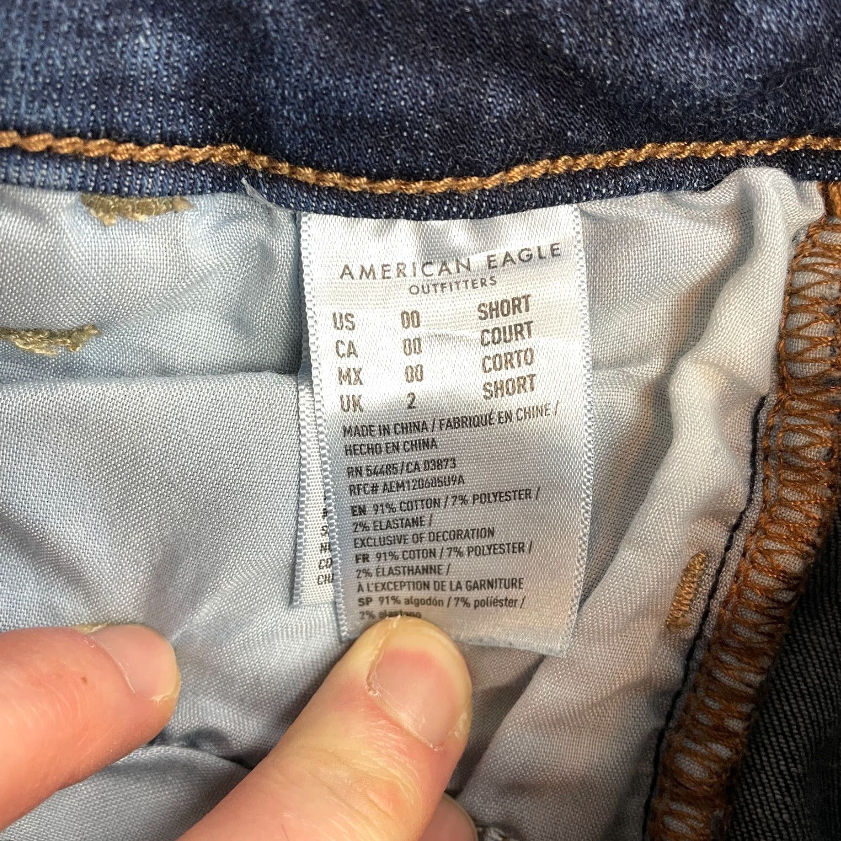 American Eagle Outfitters American Eagle Jeans Womens 00 Short Blue Jegging Distressed Next Level Stretch Size 40" / US 18 - 4 Thumbnail