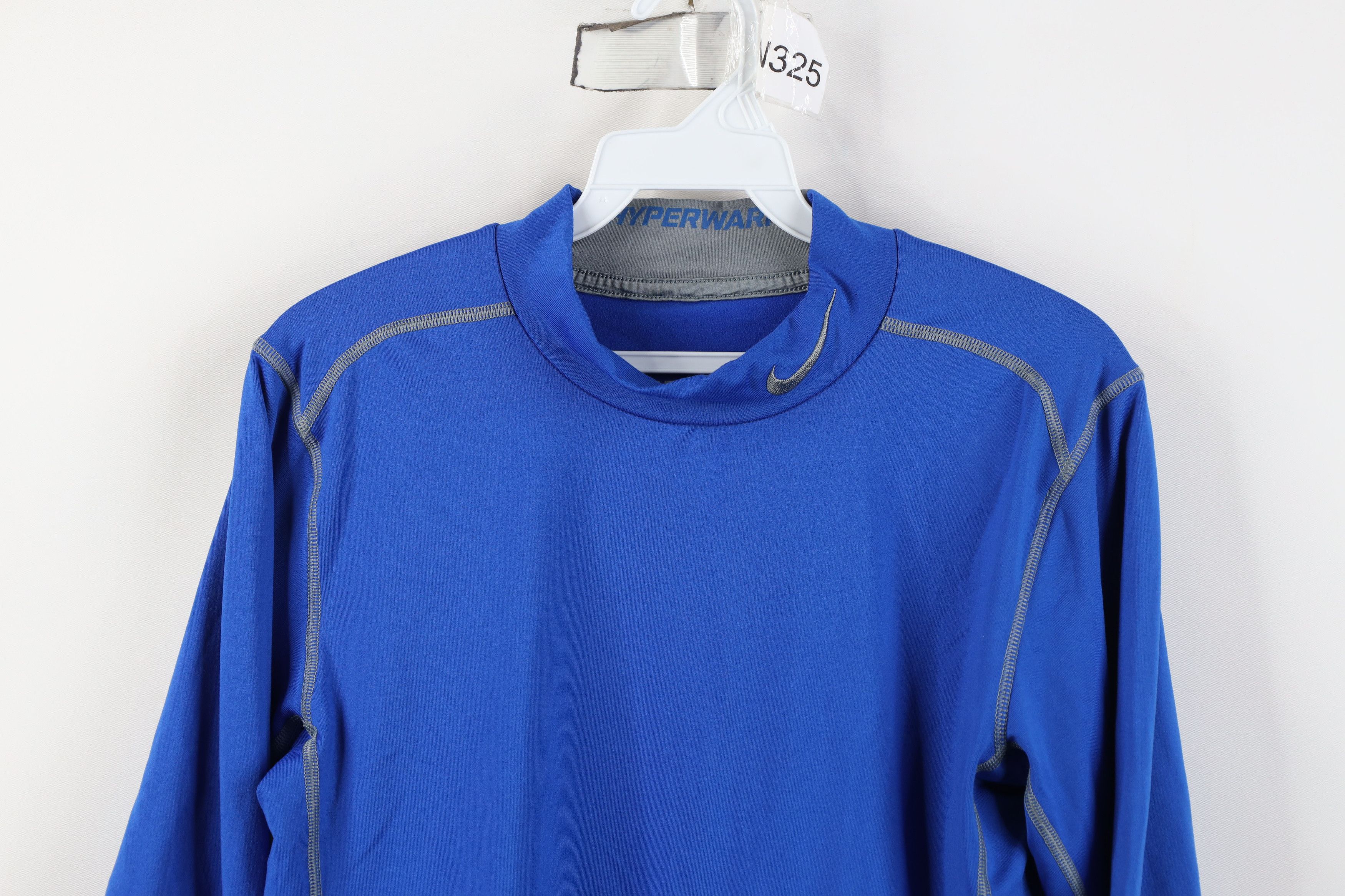 Nike Nike Pro Combat Hyperwarm Fitted Mock Neck T-Shirt Blue Size US S / EU 44-46 / 1 - 2 Thumbnail