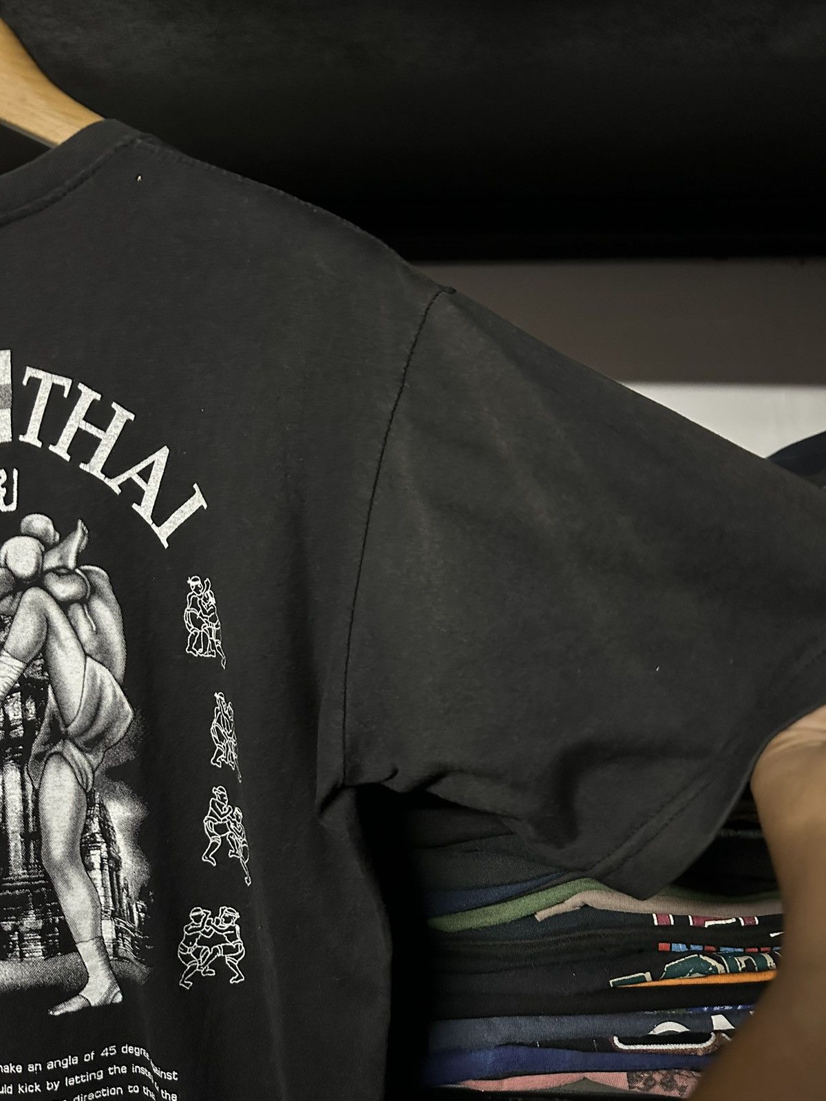 Vintage × WWE × WWF Vintage Boxing Muay Thai Sun Faded Tee Size US M / EU 48-50 / 2 - 7 Thumbnail