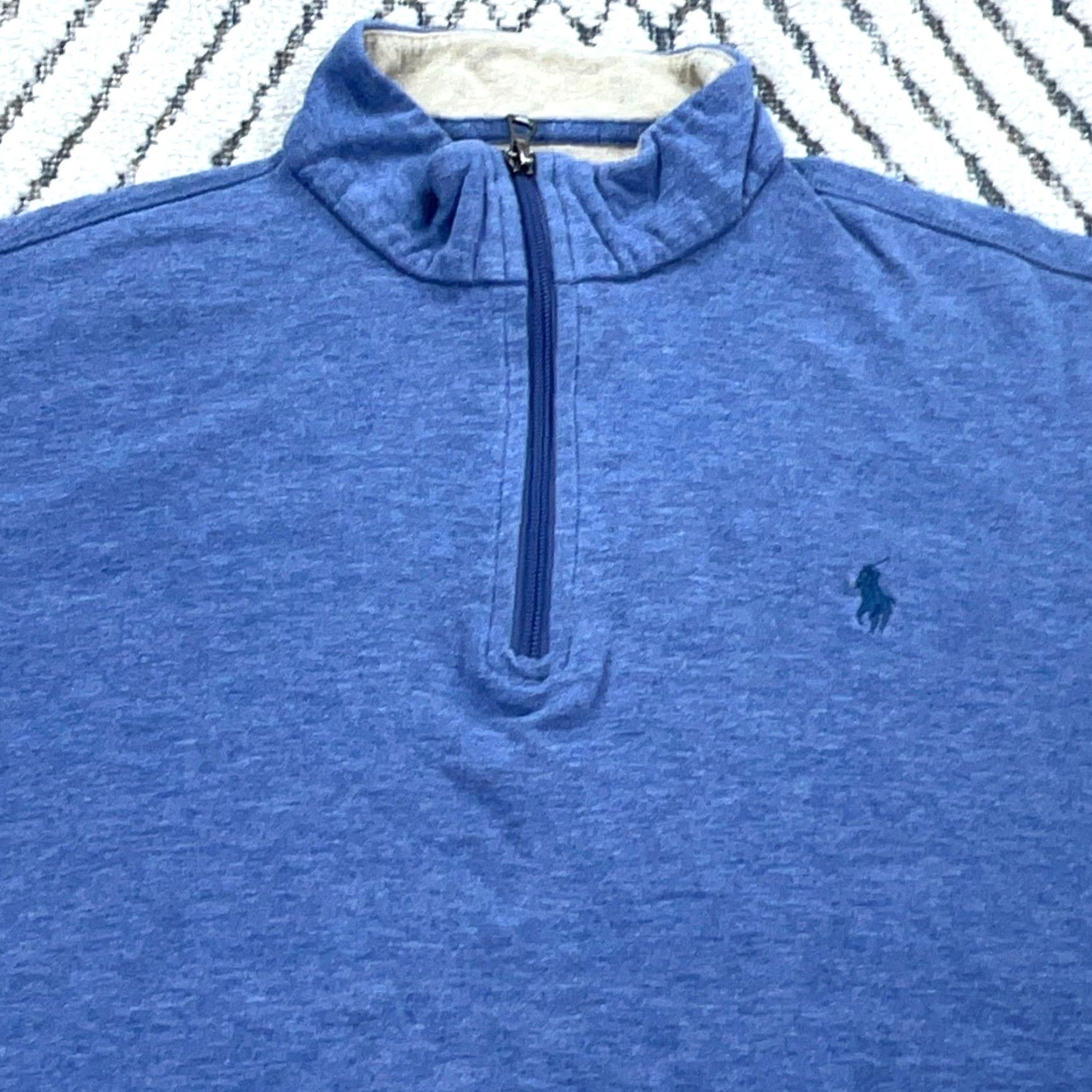Polo Ralph Lauren Polo Ralph Lauren Sweater Shirt Mens Large Blue 1/4 Zip Knit Pullover Classic Preppy Modern Size US L / EU 52-54 / 3 - 2 Thumbnail