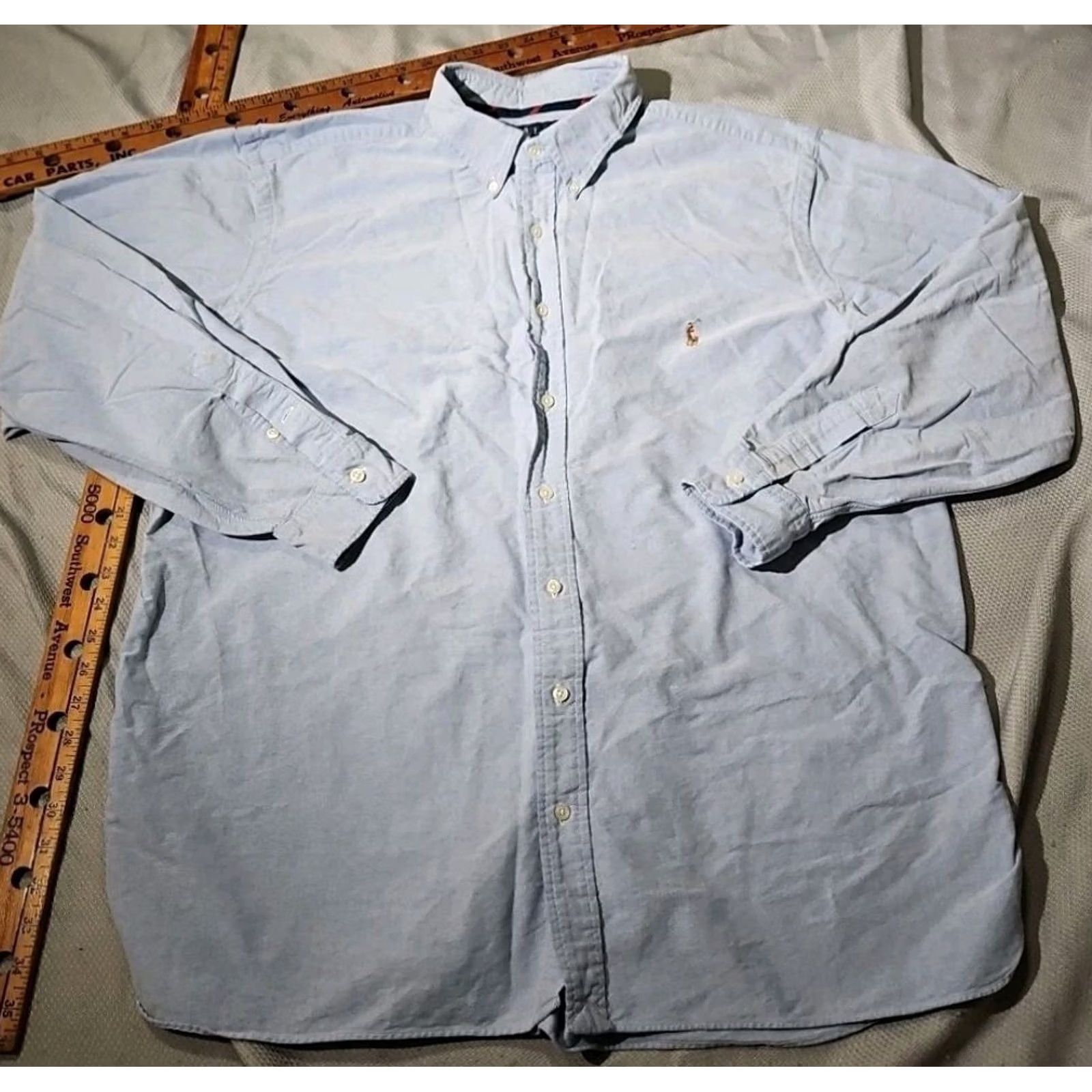 Polo Ralph Lauren Ralph Lauren Shirt Mens 2XB BIG Blue Button Preppy Classic Fit Flesh Pony Oxford Shirt Size US XXL / EU 58 / 5 - 3 Thumbnail
