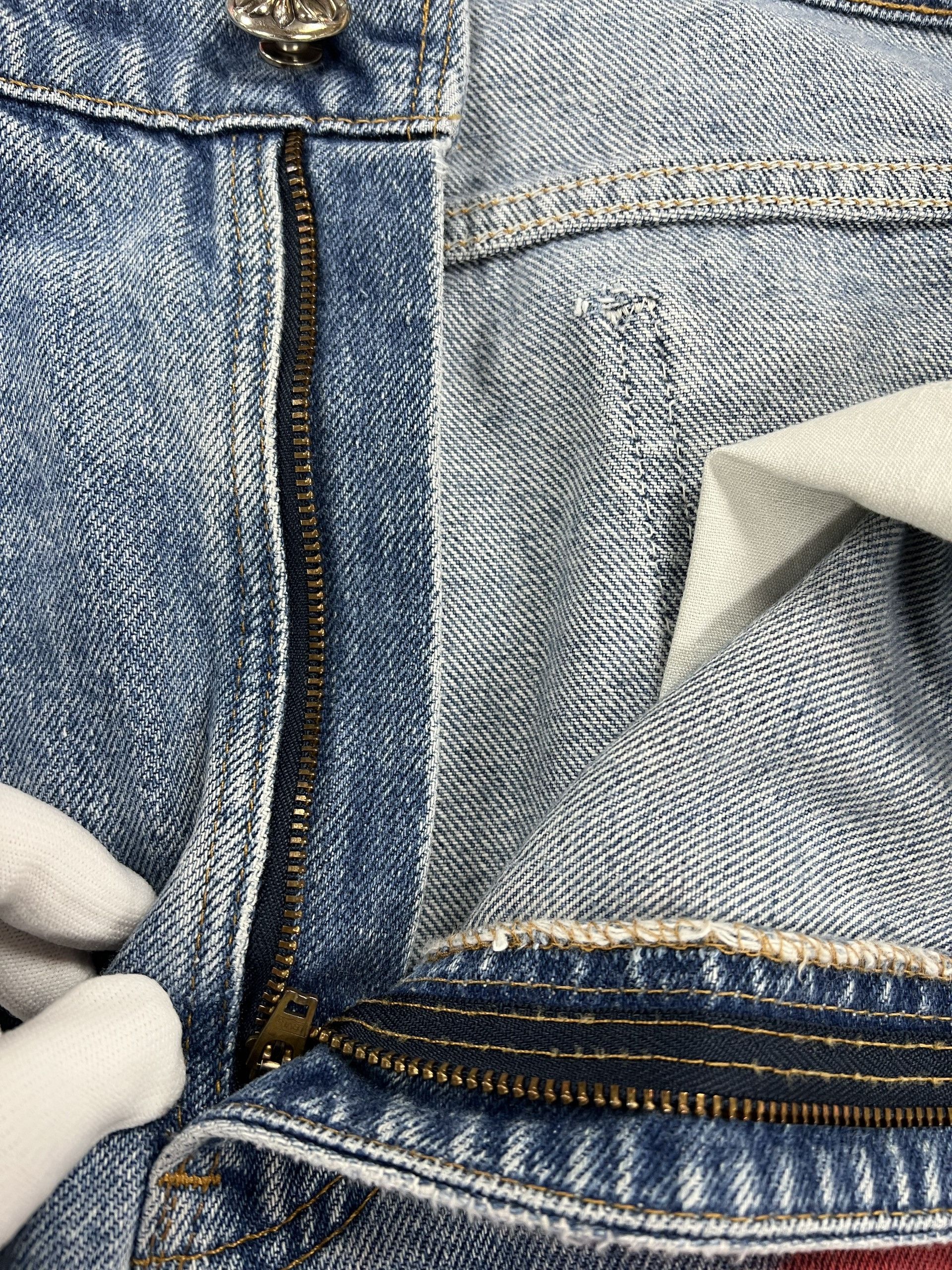 Chrome Hearts Chrome Hearts Vintage Levi's Stencil Cross Patch Denim Blue Size US 33 - 14 Thumbnail