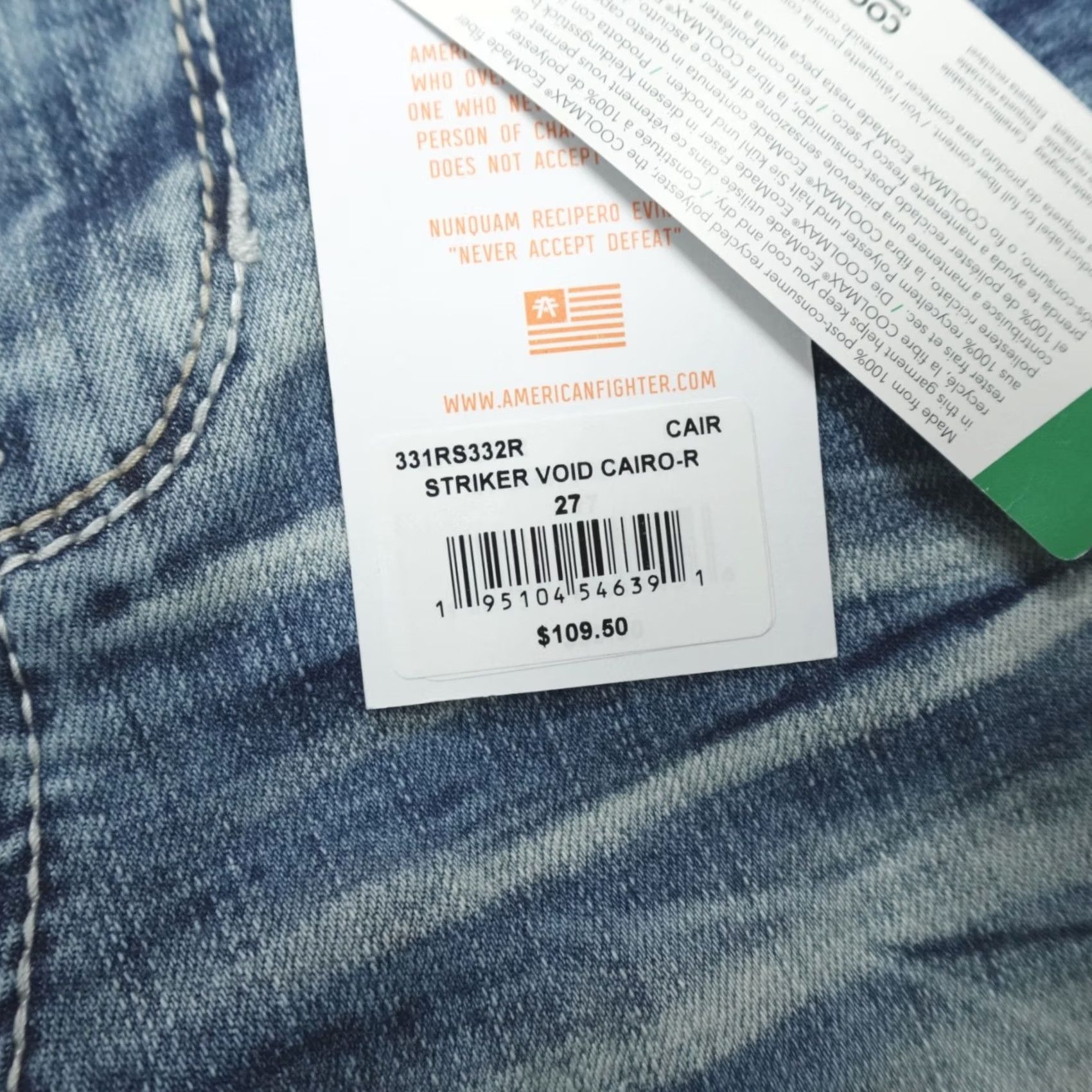 Vintage VINTAGE American Fighter Jeans Relaxed Straight Men’s Size 27x32 Striker Void Cairo-R Blue Denim 5-Pocket Mens Straight 90s Theme Size US 27 - 3 Thumbnail