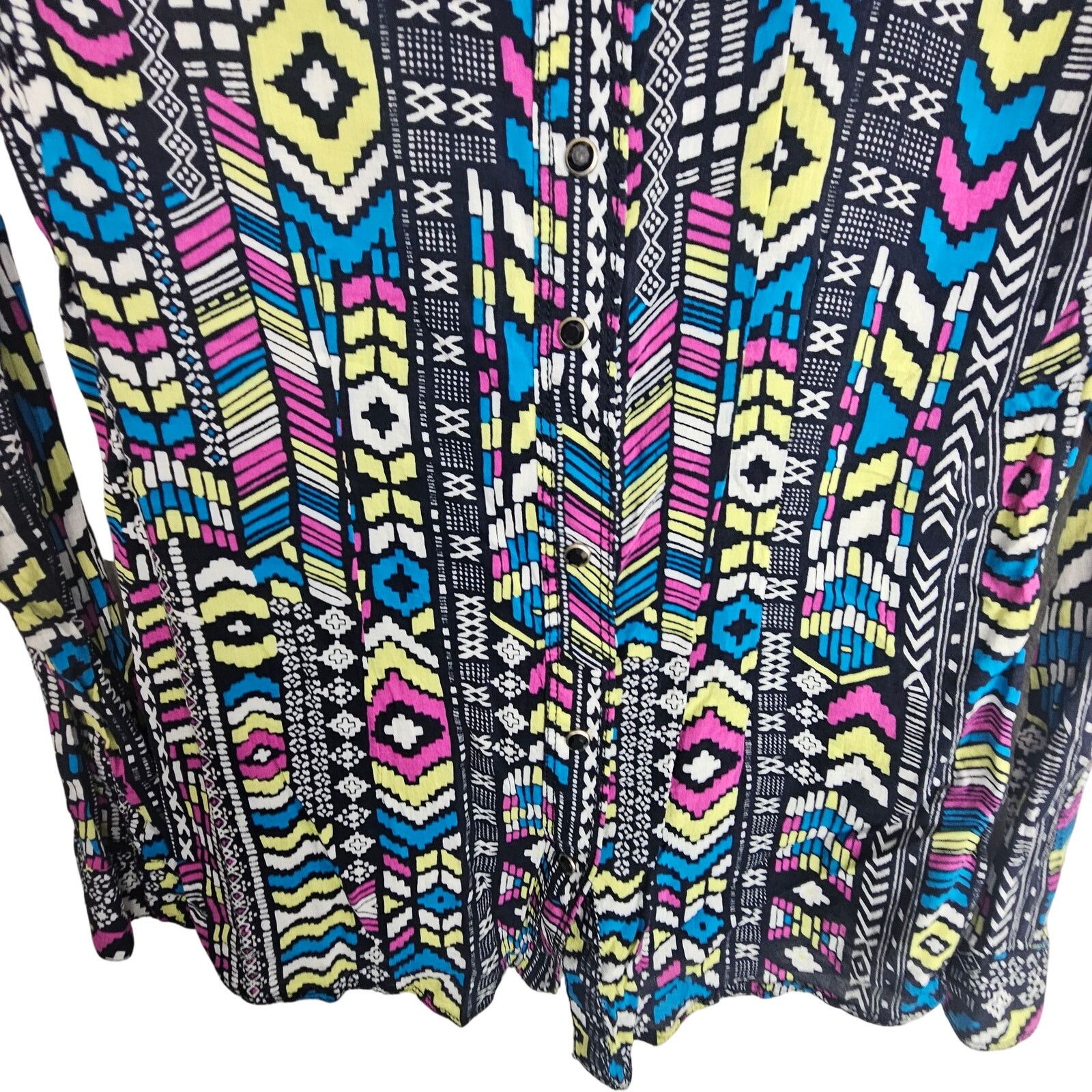 Wrangler Rock 47 Wrangler Womens Southwestern Geometric Western Shirt Size S / US 4 / IT 40 - 3 Thumbnail