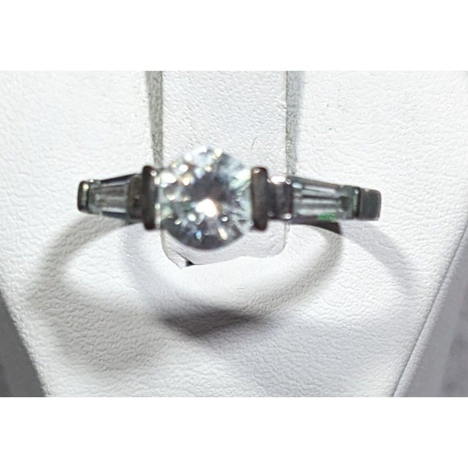 Other Elegant Clear Gemmed Silver Tone Engagement Ring Size 7 Size ONE SIZE - 1 Thumbnail