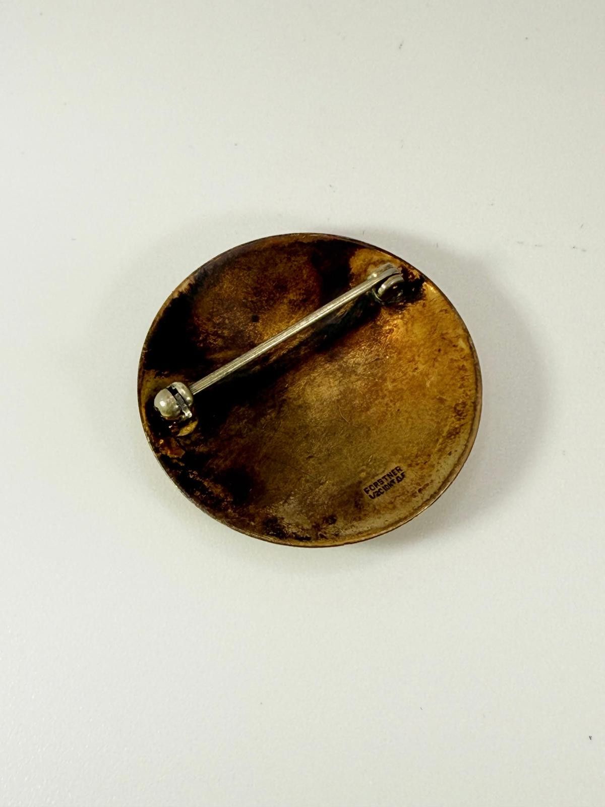 Vintage 70's Sterling Silver Floral Engraved Concho Brooch Size ONE SIZE - 2 Thumbnail