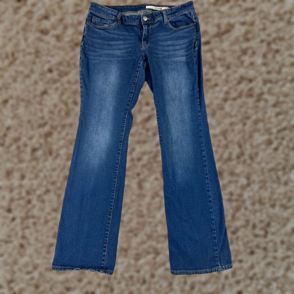 DKNY DKNY Jeans Womens 10 Blue Denim Bootscut Embroidered Cotton Blend Stretch Flat Front 5-Pocket Design Regular Inseam 30 in Blue Size 32" / US 10 / IT 46 - 1 Thumbnail