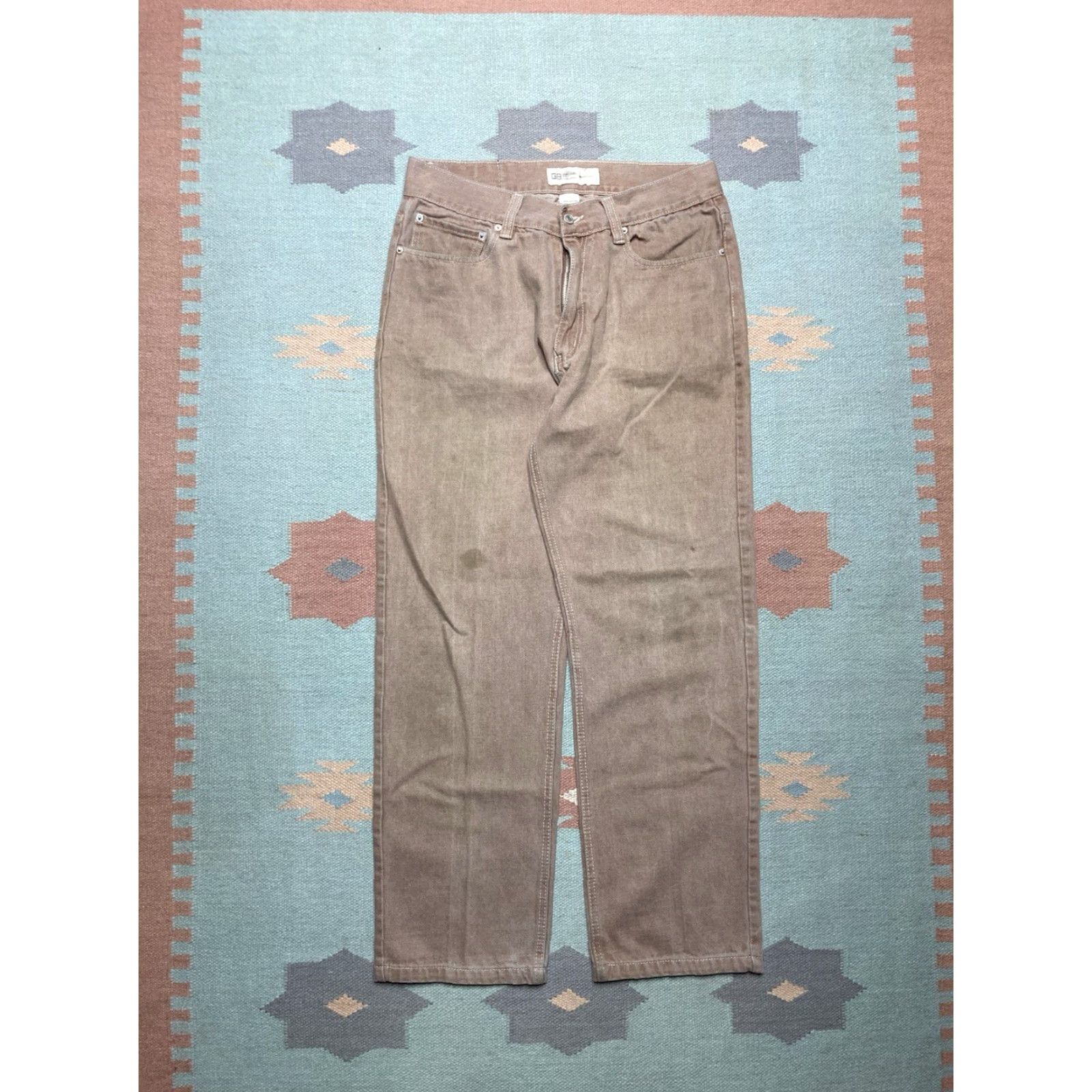 Vintage VINTAGE Godbody Jeans Hip Hop Wide-Leg Baggy 34x31 Mens Brown 90s or 2000s Skater Ships Pipes? Size US 34 / EU 50 - 5 Thumbnail