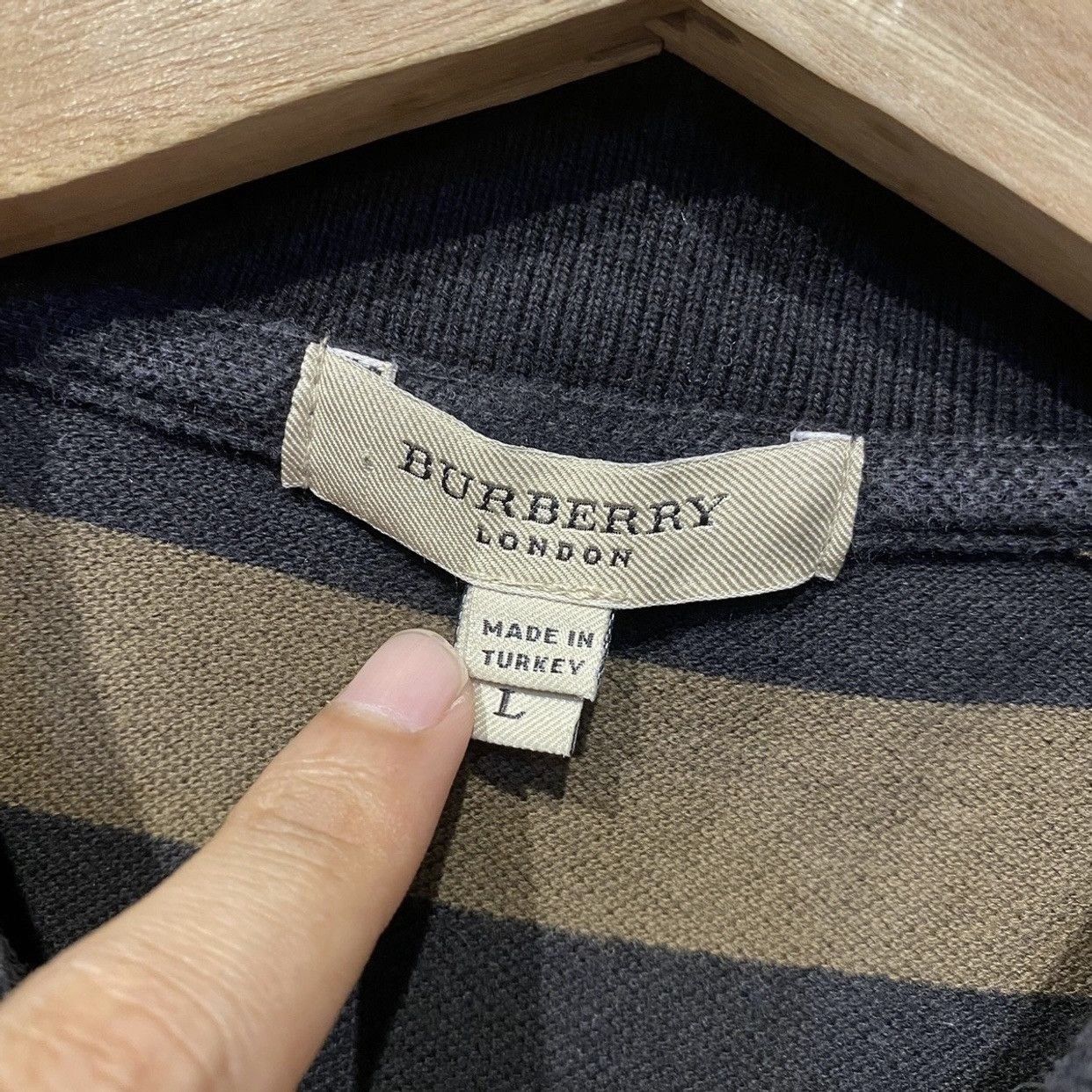 Burberry Burberry London men’s Stripe brown polo shirt L Size US L / EU 52-54 / 3 - 6 Thumbnail