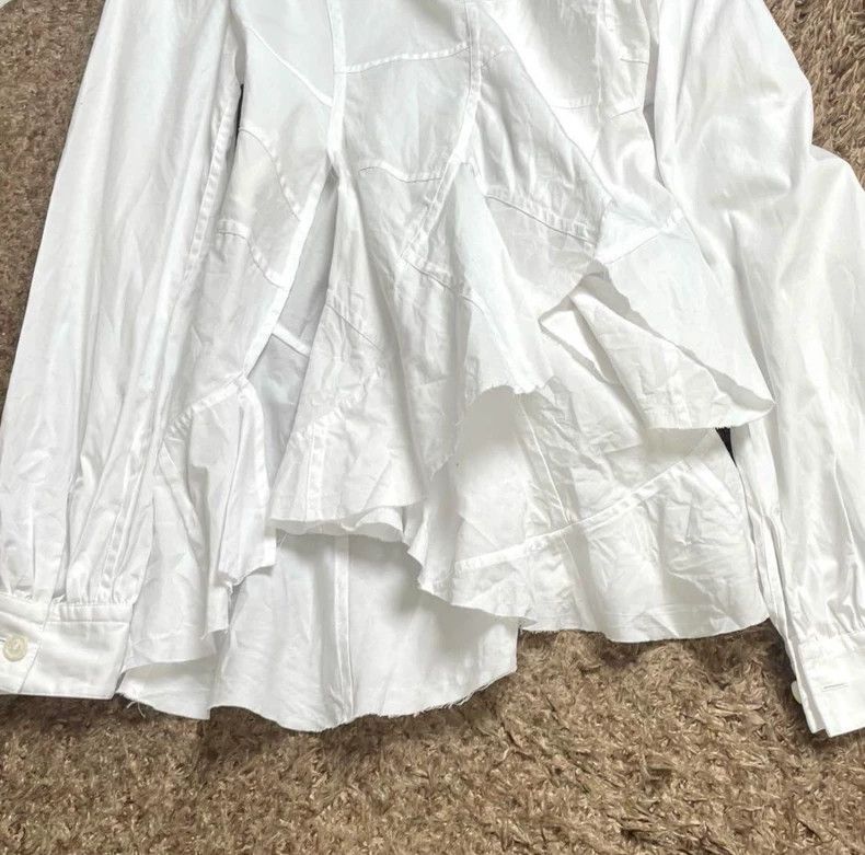 Comme des Garcons Comme Des Garcons White ruffled irregular long-sleeved shi Size XS / US 0-2 / IT 36-38 - 4 Thumbnail