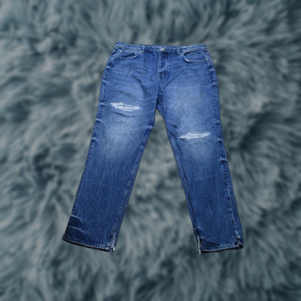 Ksubi Ksubi Wolfgang Hilite Trashed Jeans Mens 40 Blue Distressed Denim Slim Jeans Size US 40 / EU 56 - 1 Thumbnail