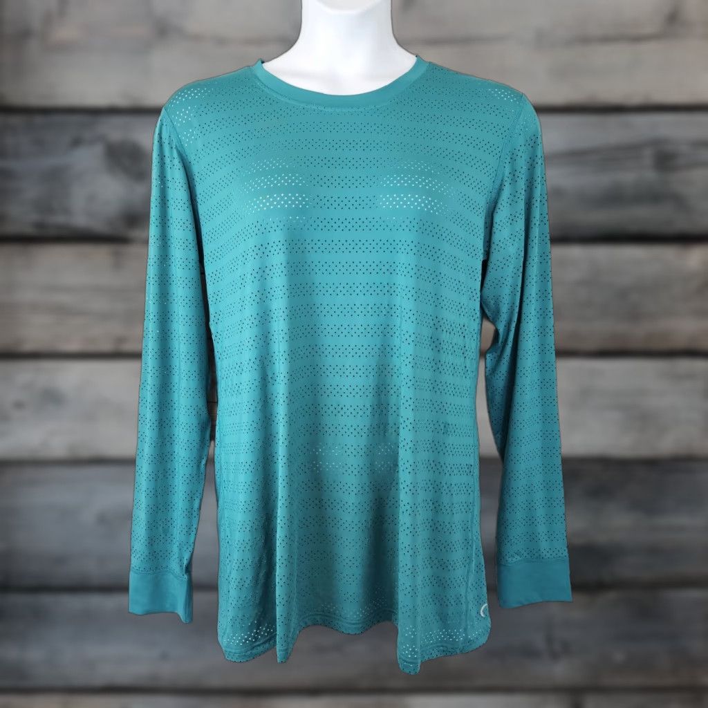 Altea Zyia Womens Chill Perforated Top 3XL Teal Long Sleeve Shirt Womens 3XL Zyia Chill Perforated Top Size XXL / US 16-18 / IT 52-54 - 1 Thumbnail