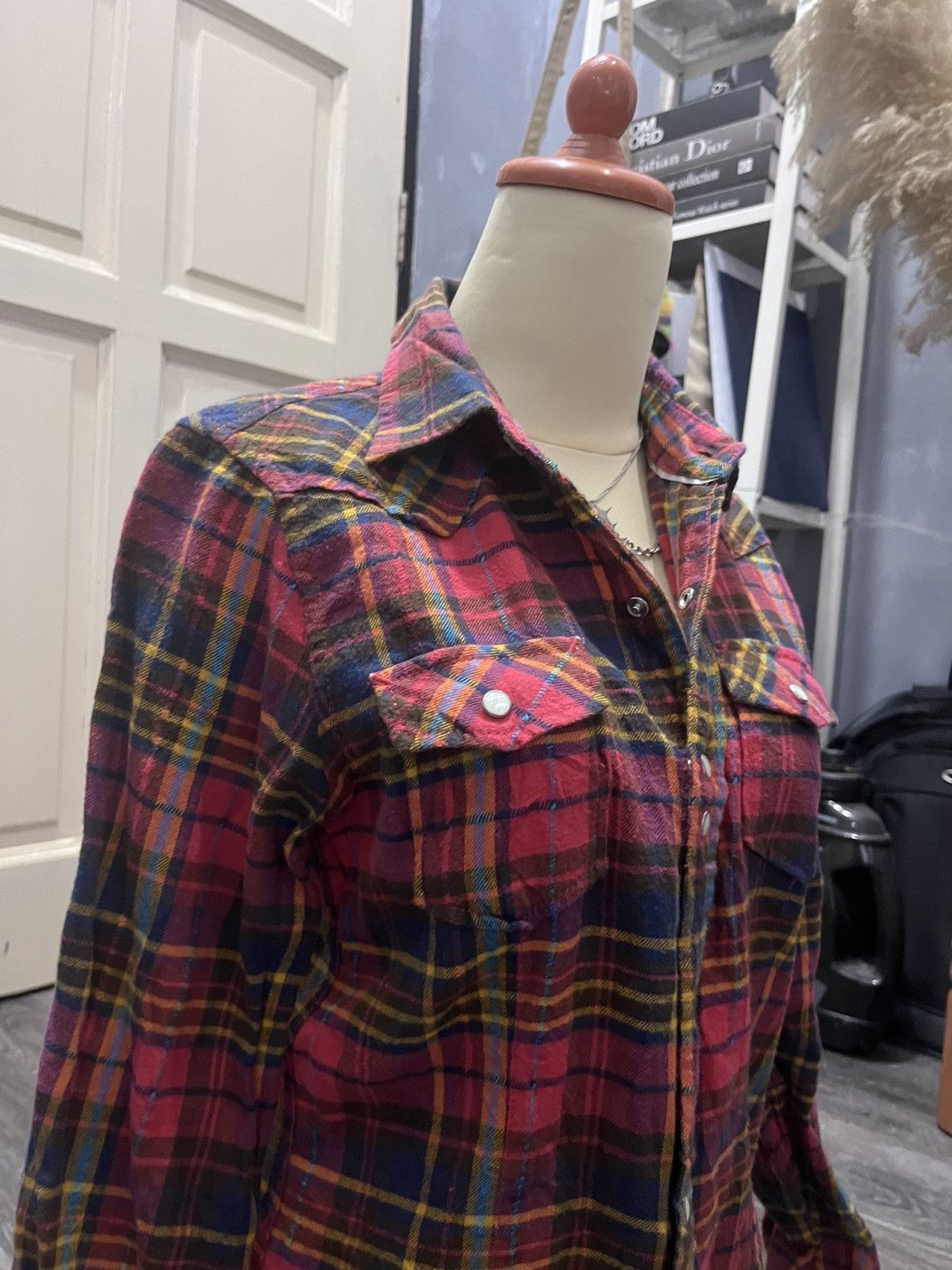 Hysteric Glamour Back Number Women Flannel Shirt Size L / US 10 / IT 46 - 16 Thumbnail