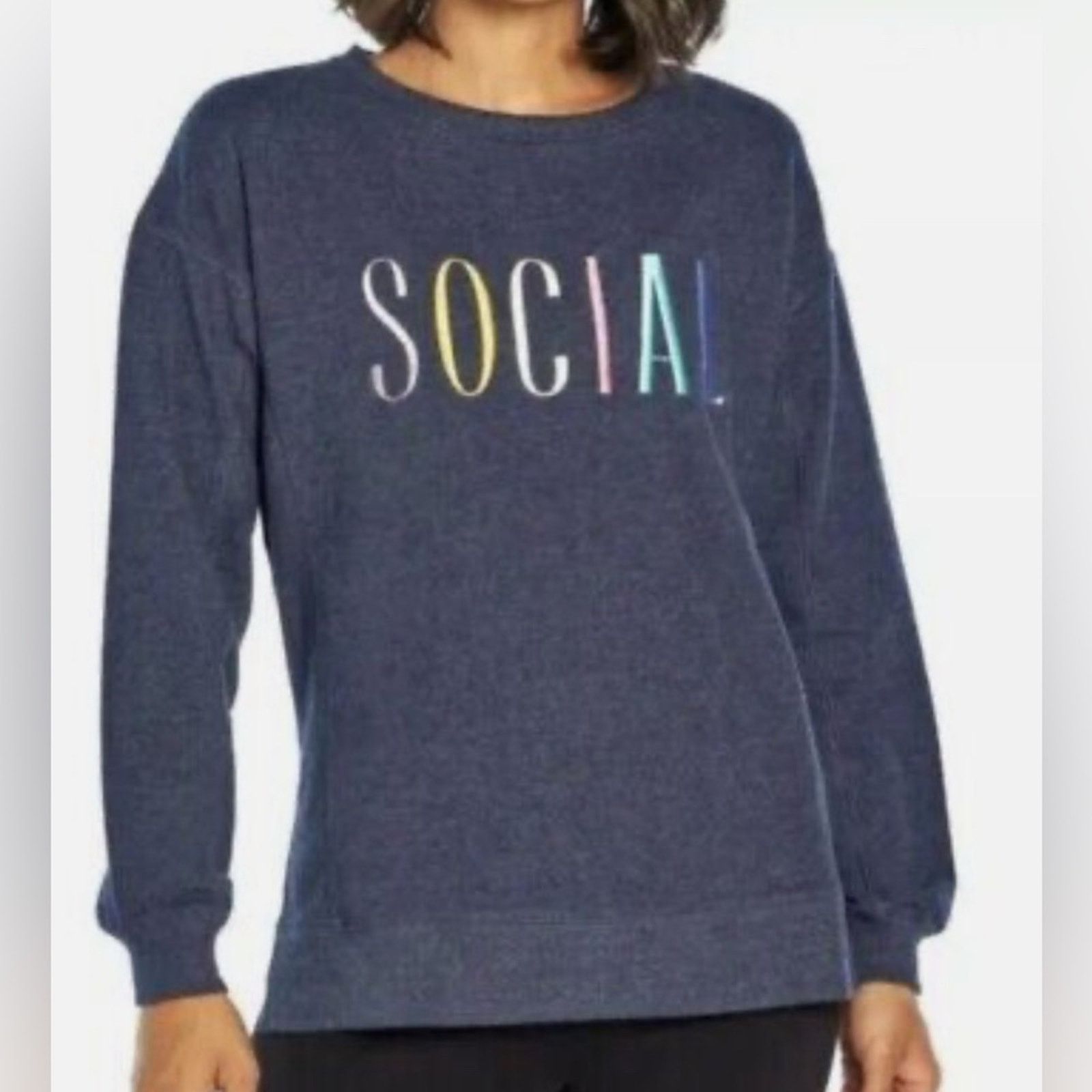 Wildfox Wildfox Social Embroidered Sweatshirt Size 3XL / US 20-22 - 1 Thumbnail
